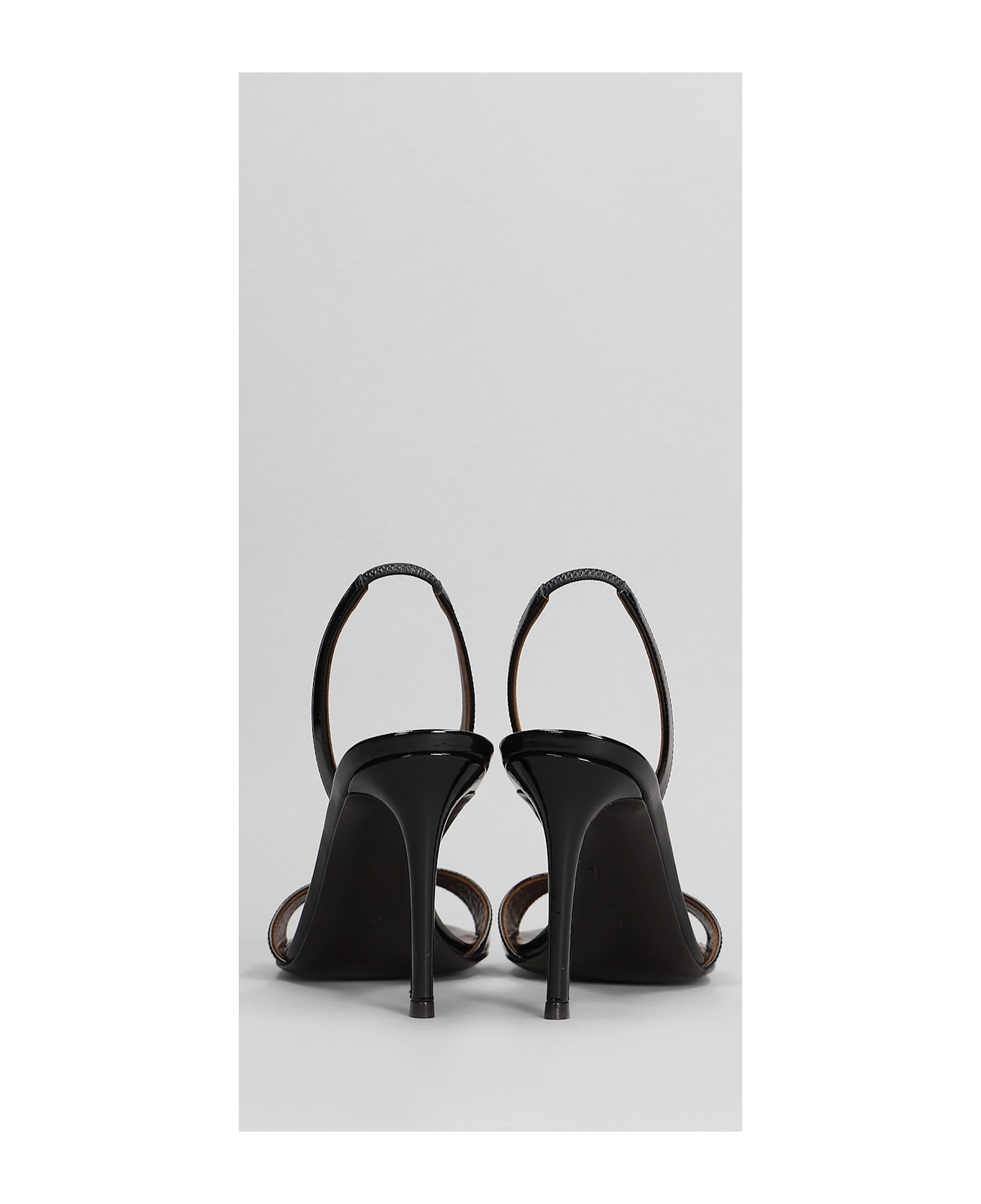 Giuseppe Zanotti Sandals In Black Patent Leather - black