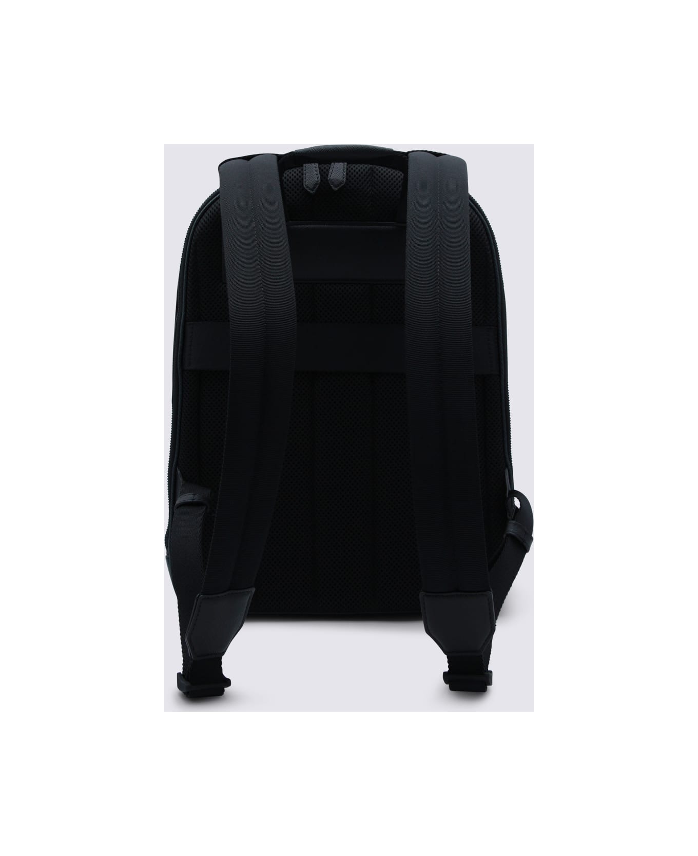 Montblanc Navy Leather Backpack - TWEED BLUE