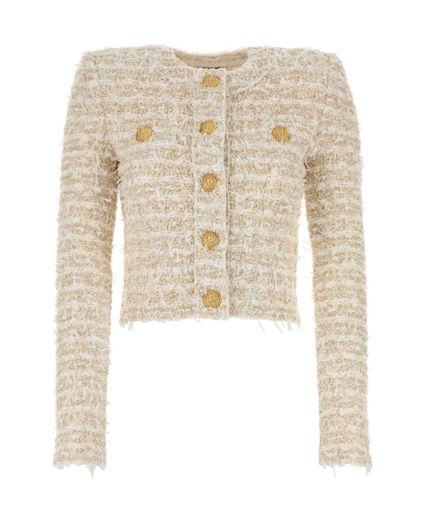 Balmain Lurex Tweed Blazer - BLANCOR