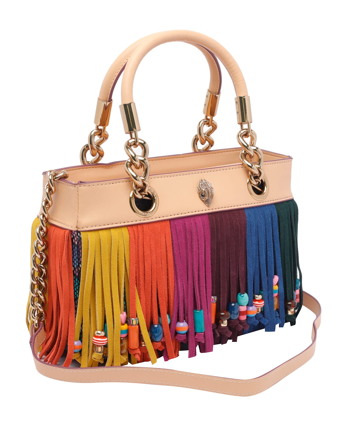 Kurt Geiger Square Kensington Fringe Handbag - MultiColour