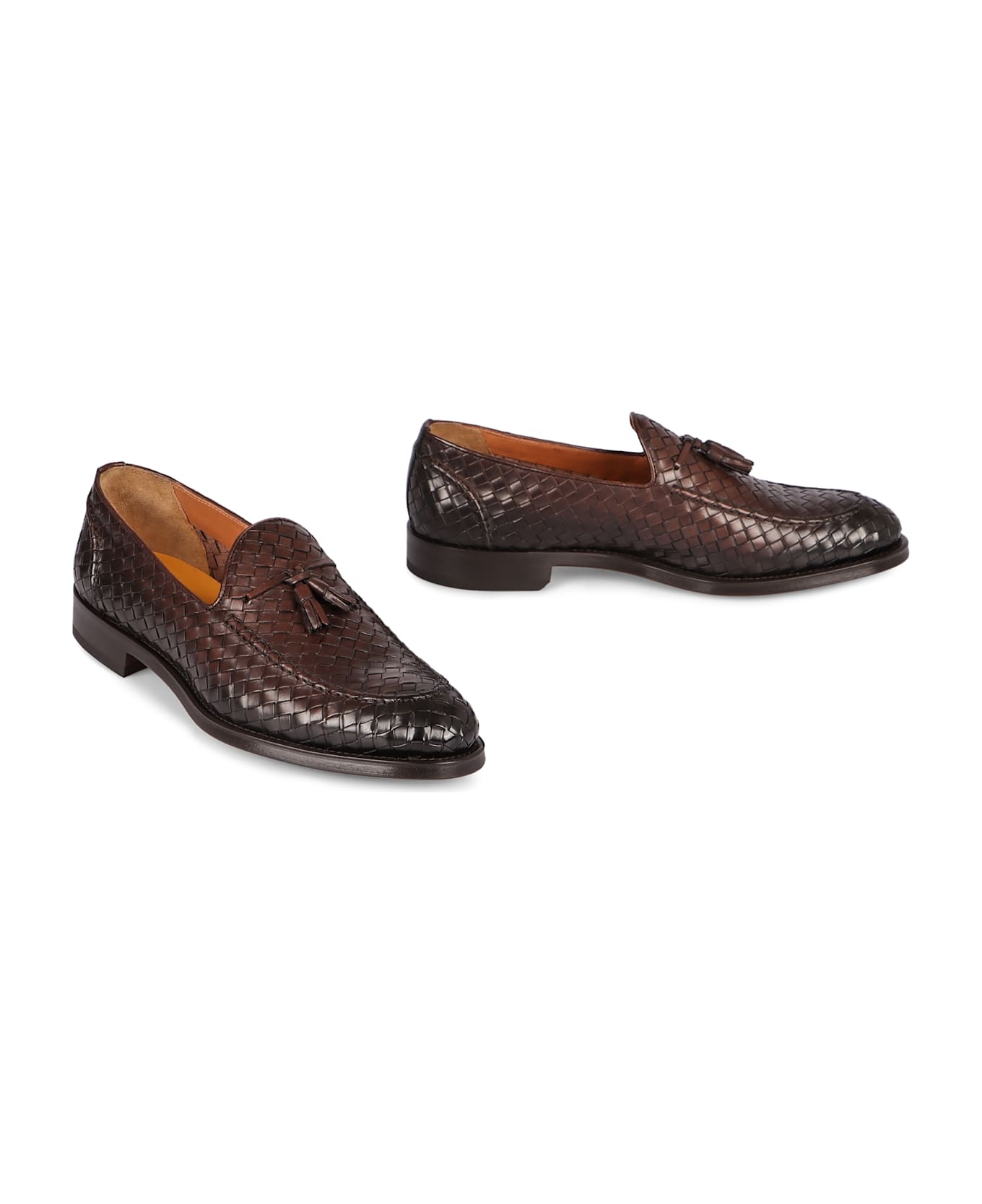 Doucal
s Woven Leather Loafers - brown