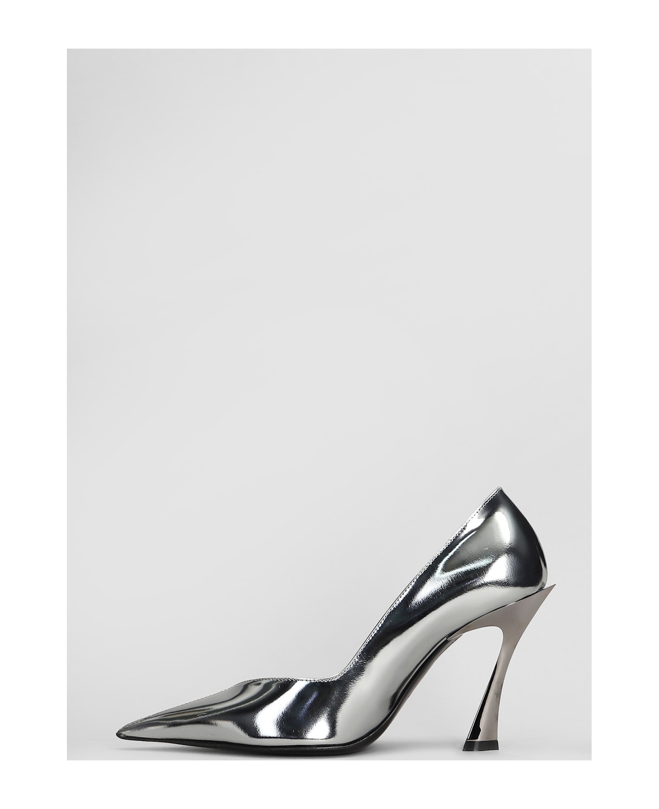 Mugler Pumps In Silver Leather - silver