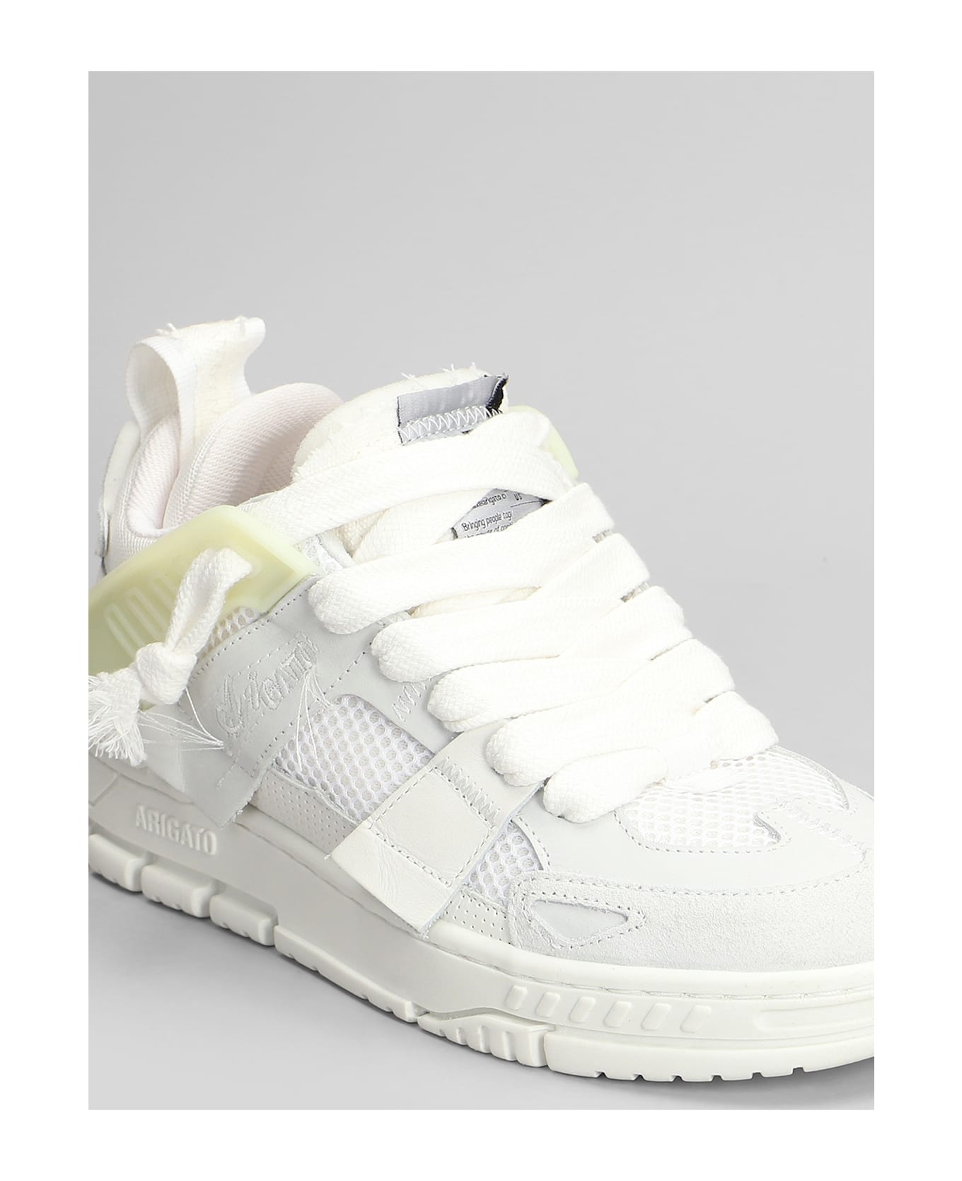 Axel Arigato Area Patchwork Sneakers In White Suede And Leather - white