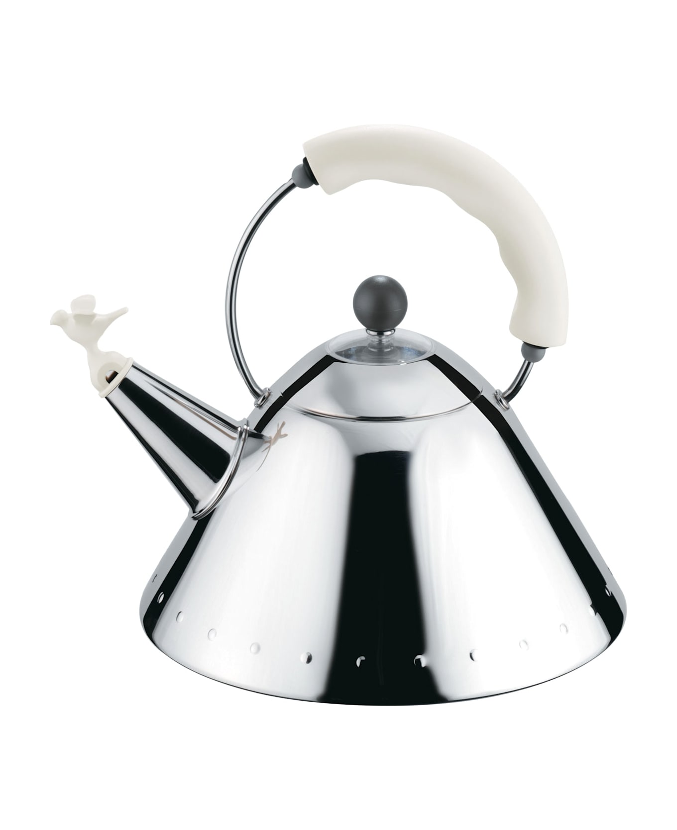 Alessi Bollitore Manico Bianco - Acciaio