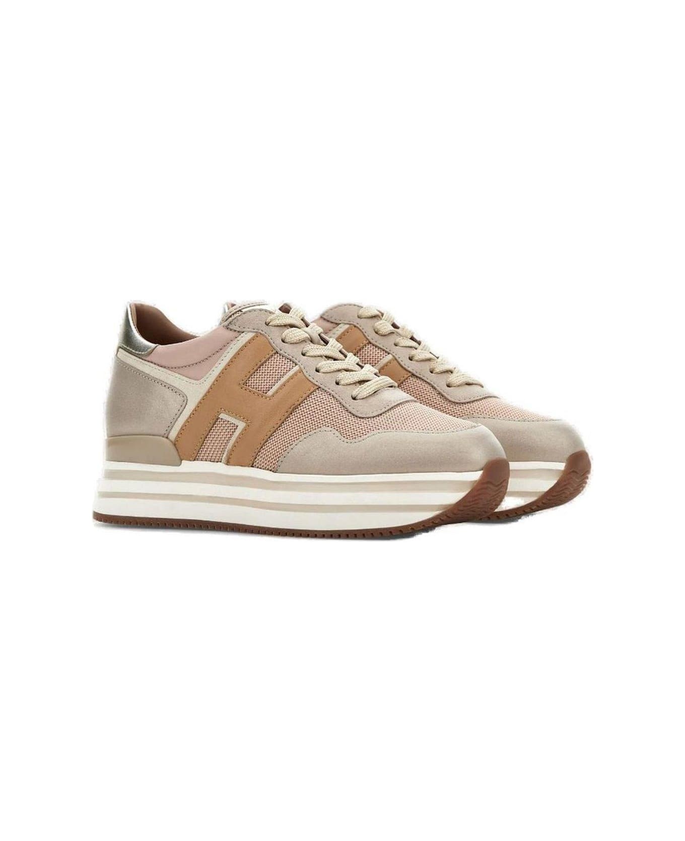 Hogan Panelled Lace-up Sneakers - Vai Rosa