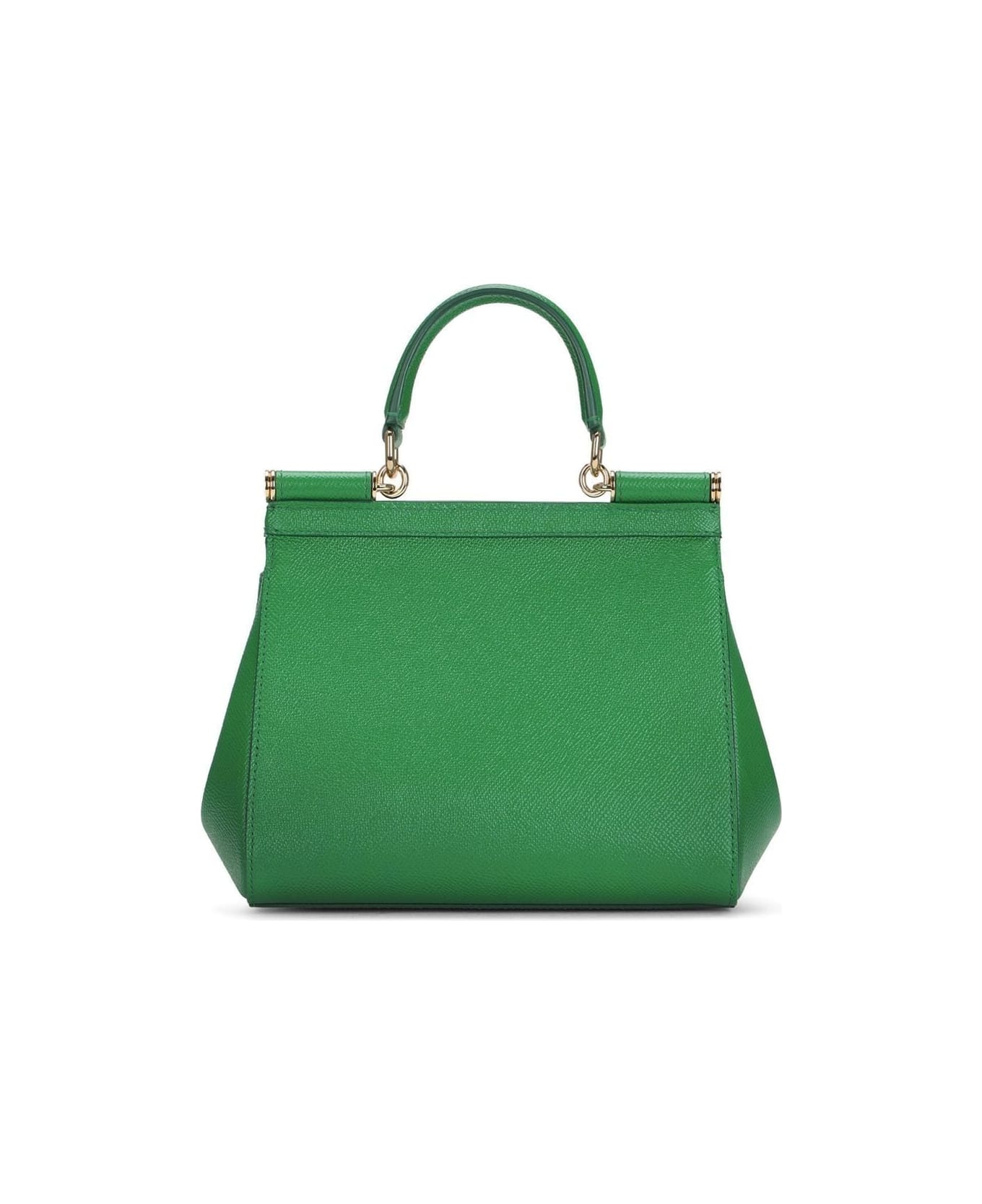 Dolce & Gabbana 'small Sicily' Green Handbag With Branded Galvanic Plaque In Dauphine Leather Woman - Green