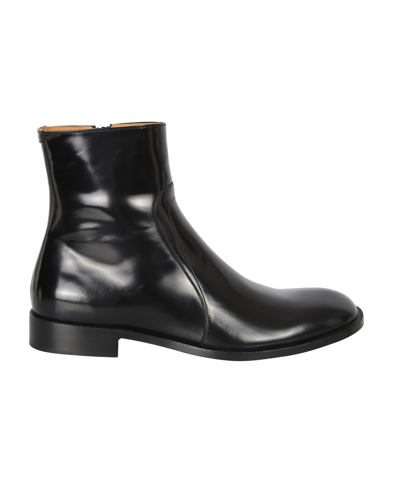 Maison Margiela Black Smooth Leather Ankle Boot - Black