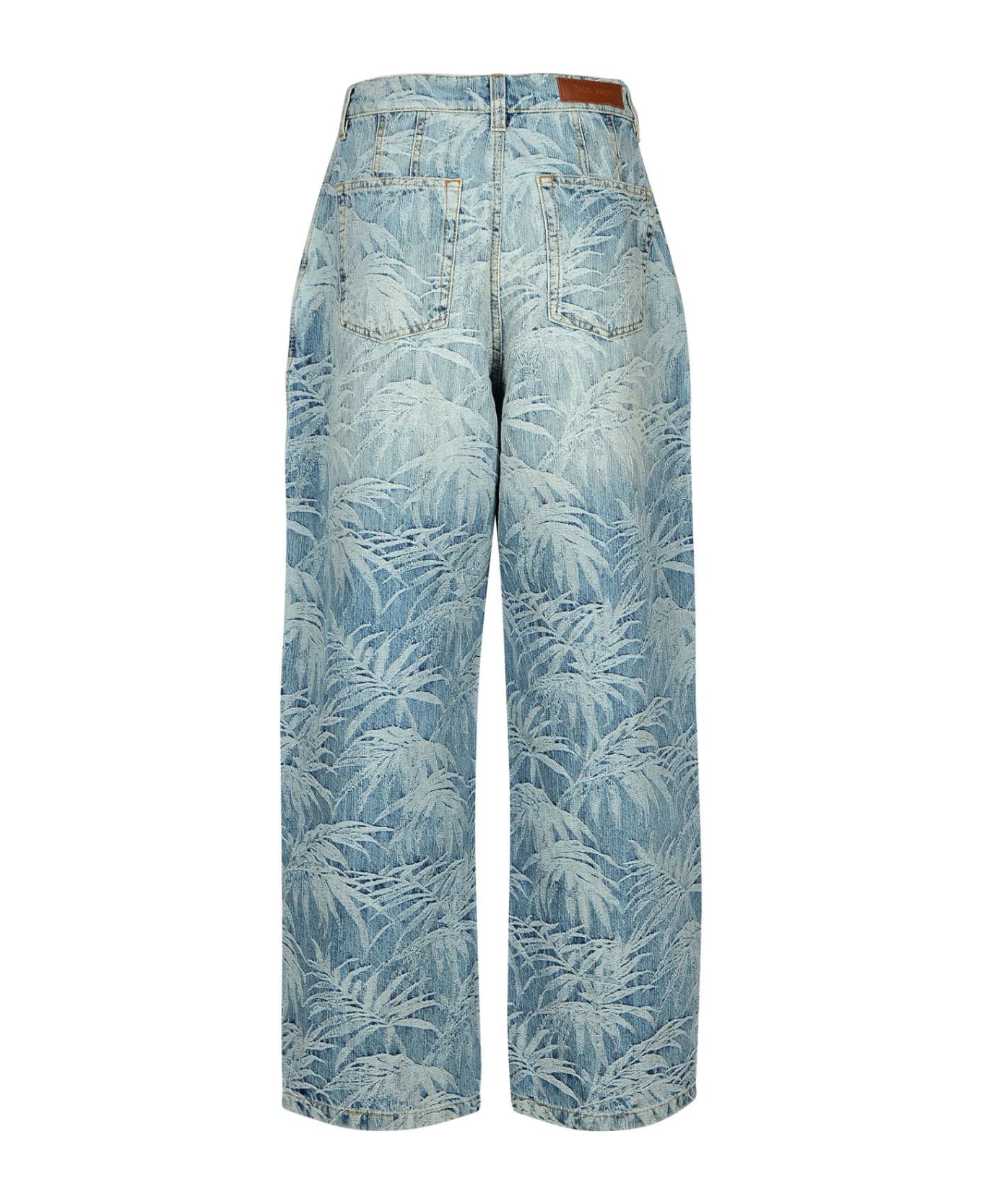 Palm Angels 
baggy
 Light Blue Cotton Blend Jeans - Light Blue