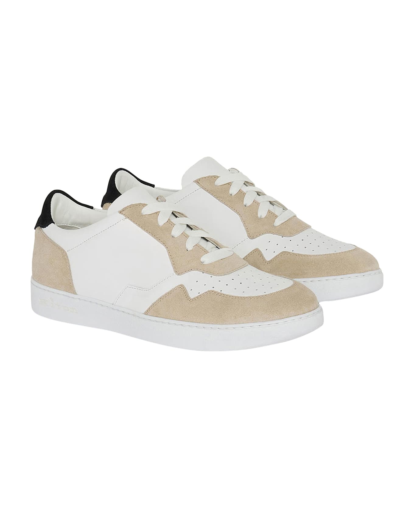 Kiton Sneakers Calfskin - WHITE/BLACK