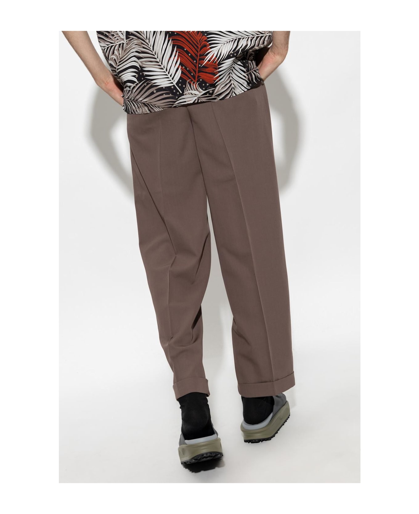 Gucci Wool Pleat-front Trousers - BROWN
