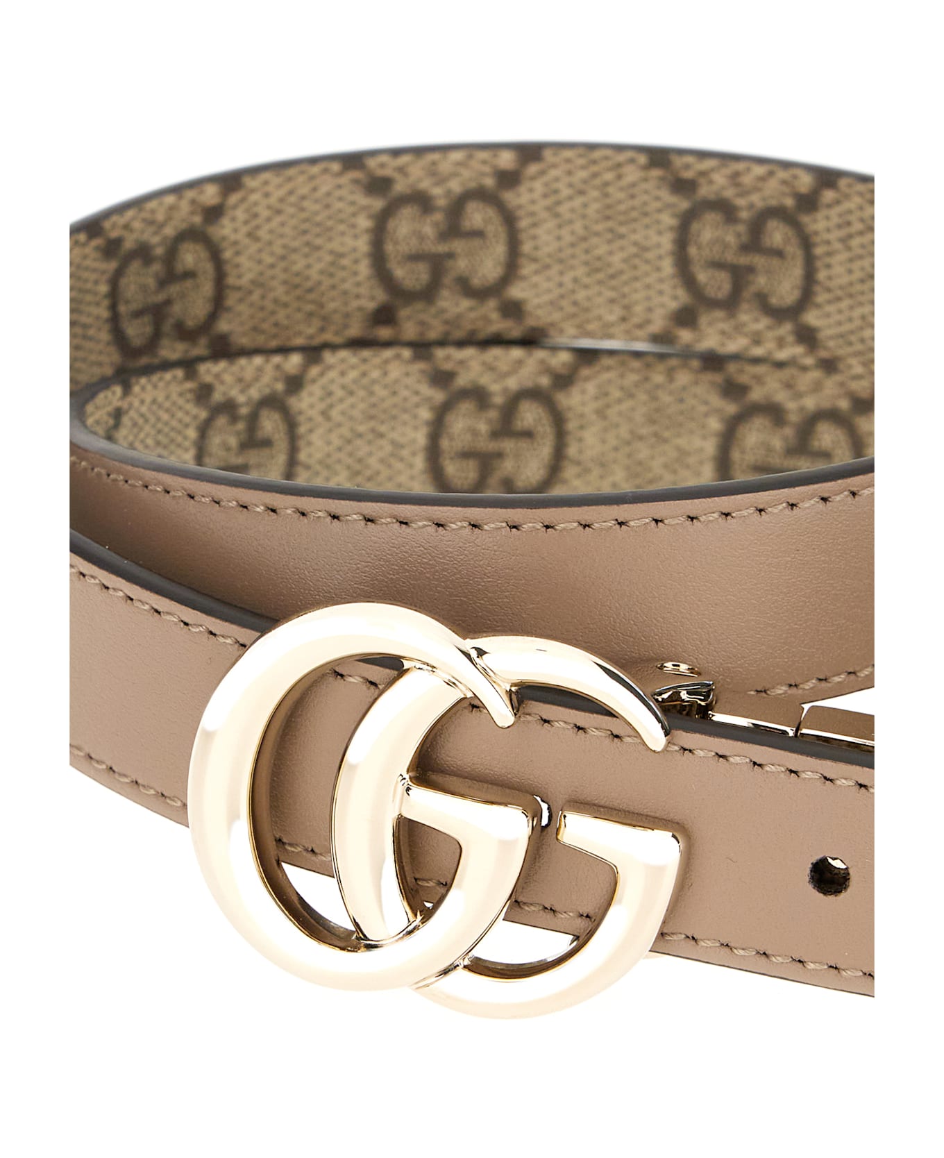 Gucci Gg Fabric Belt - BEIGE EBONY