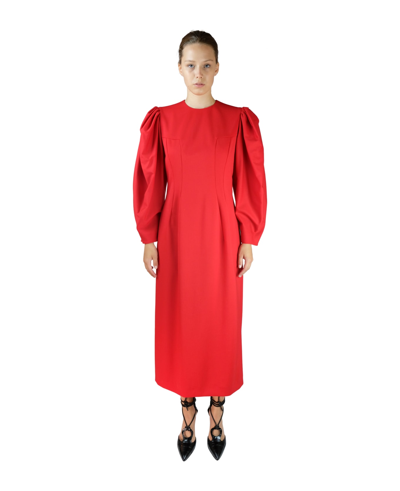 Sara Battaglia Red Longuette Dress - Red