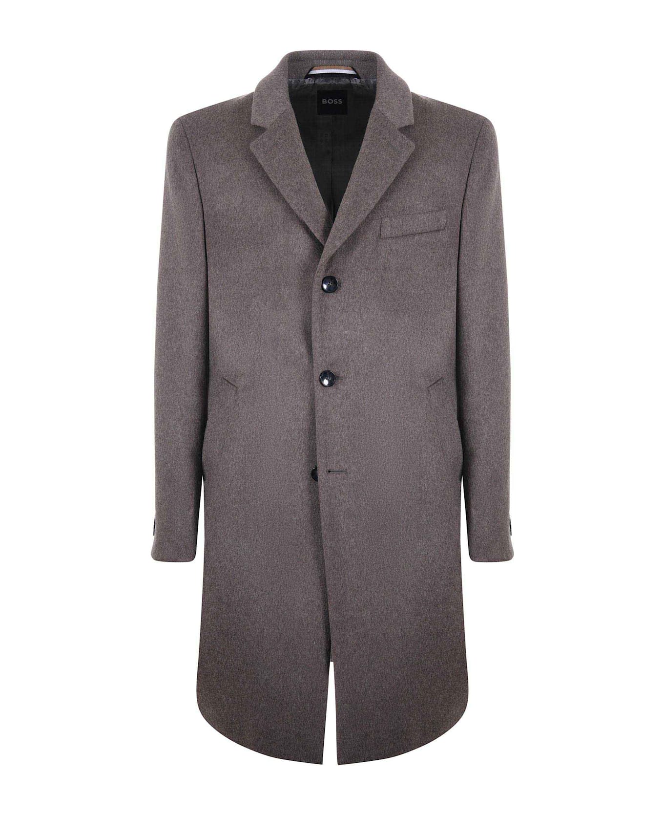 Hugo Boss Coat In Wool And Cashmere - Dove Grey