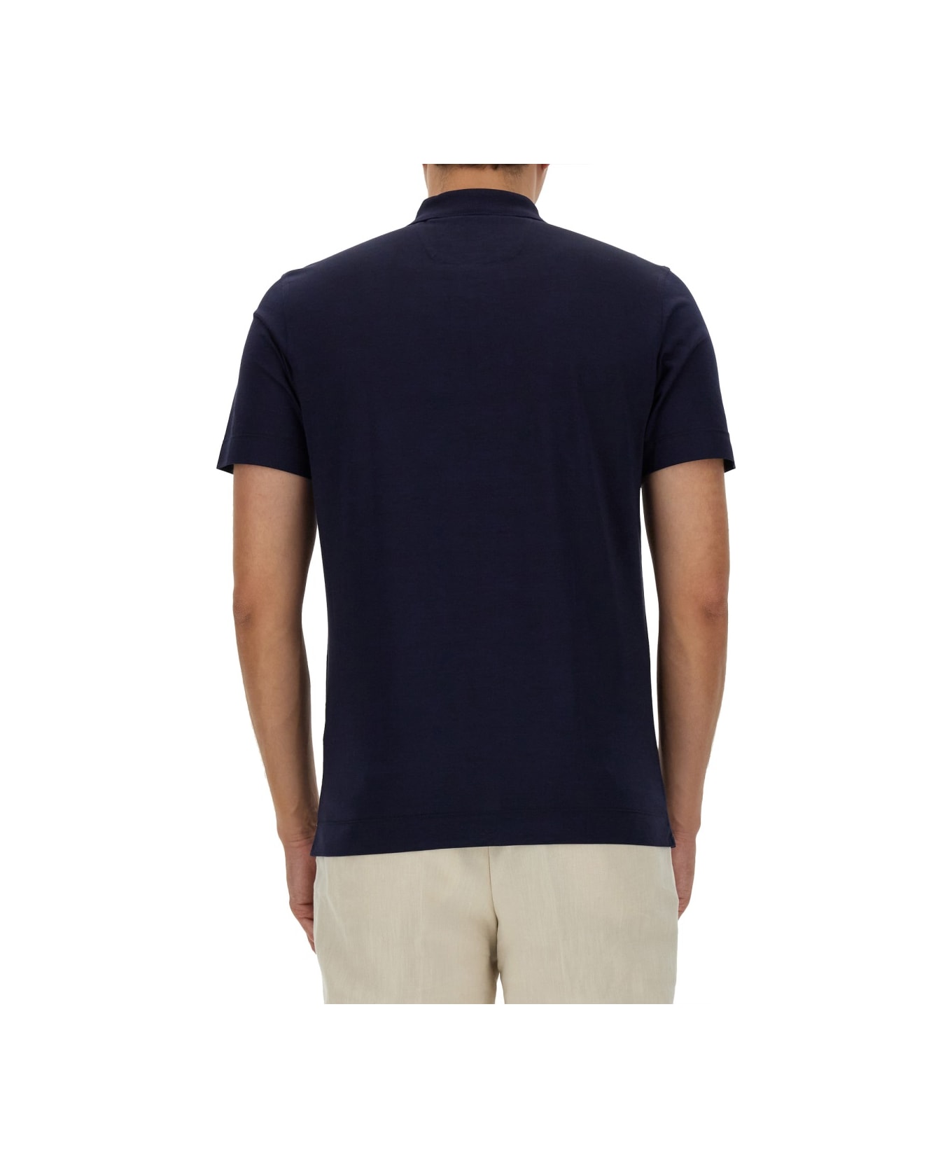 Hugo Boss Knitted Polo. - BLUE ポロシャツ