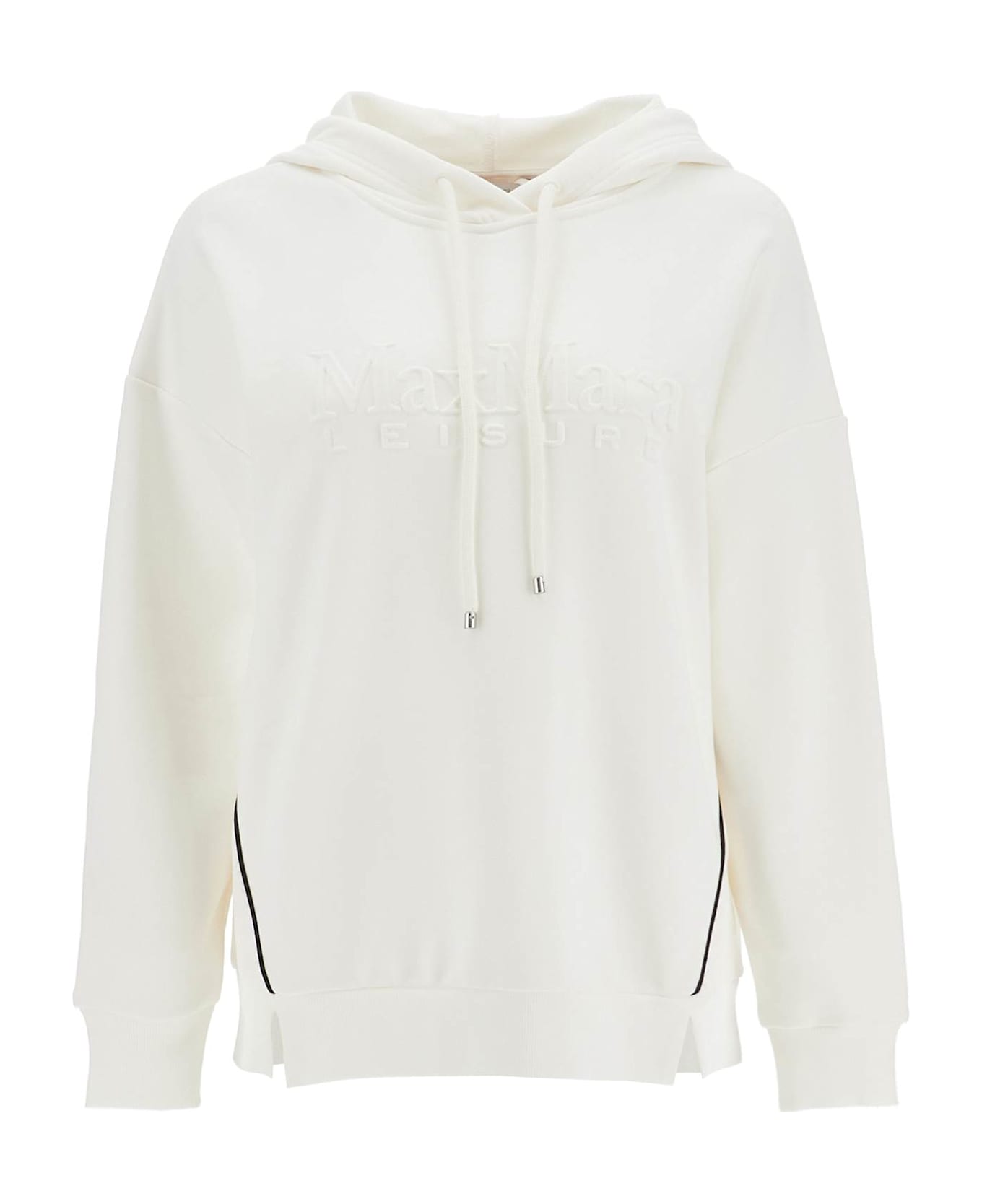 Max Mara Hooded Sweatshirt With Piping - BIANCO LANA (White)