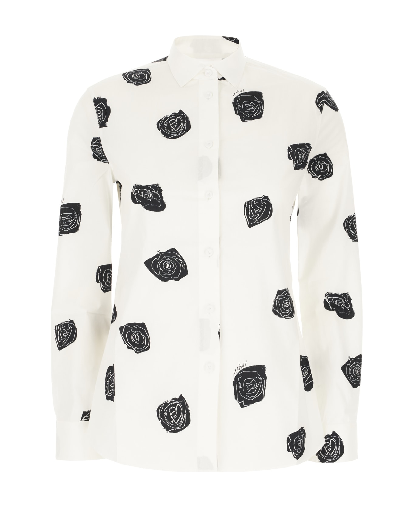 Marni Printed Cotton Shirt - LILY WHITE
