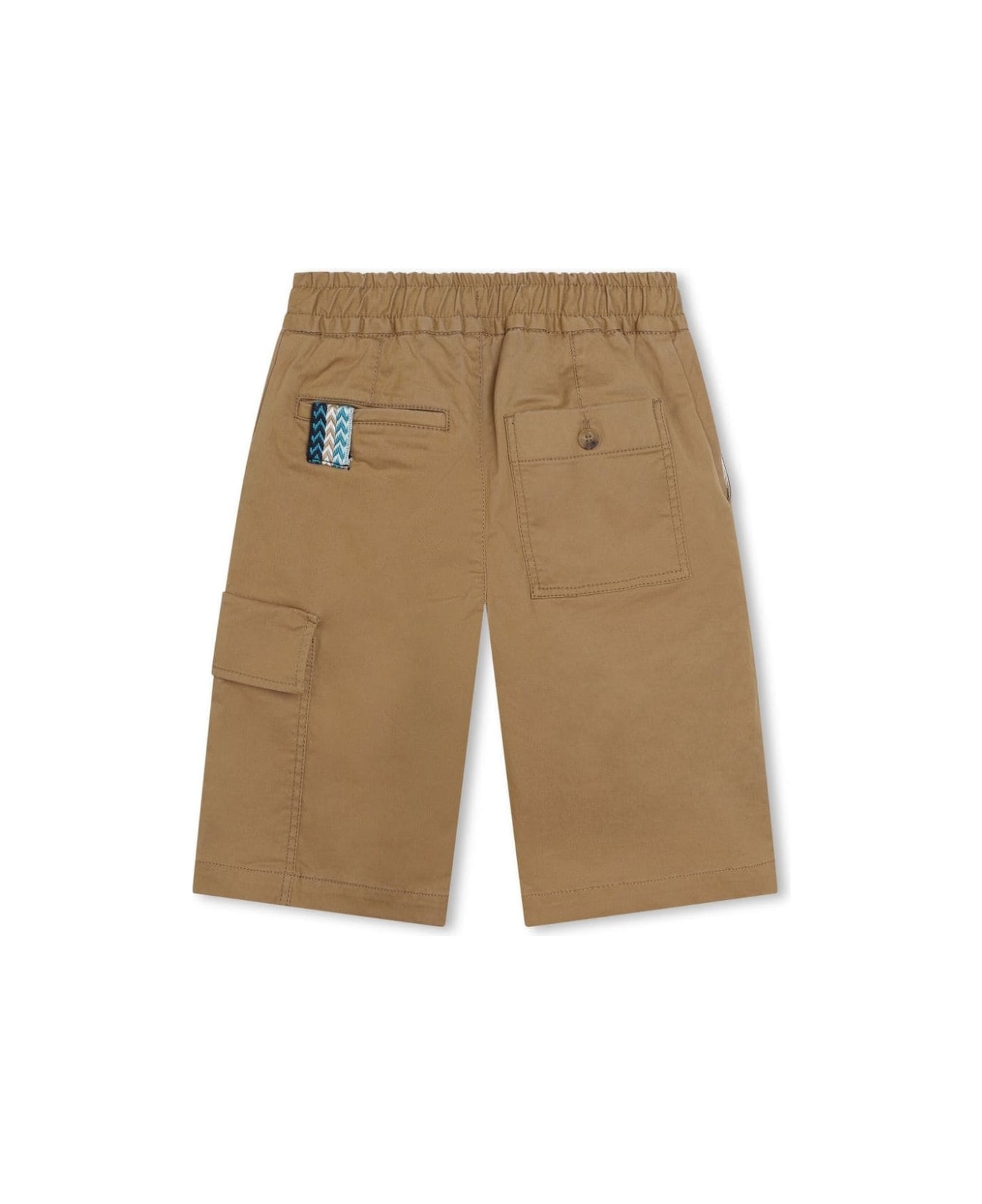 Lanvin Dark Beige Bermuda Shorts With Logo And "curb" Motif - Brown ボトムス