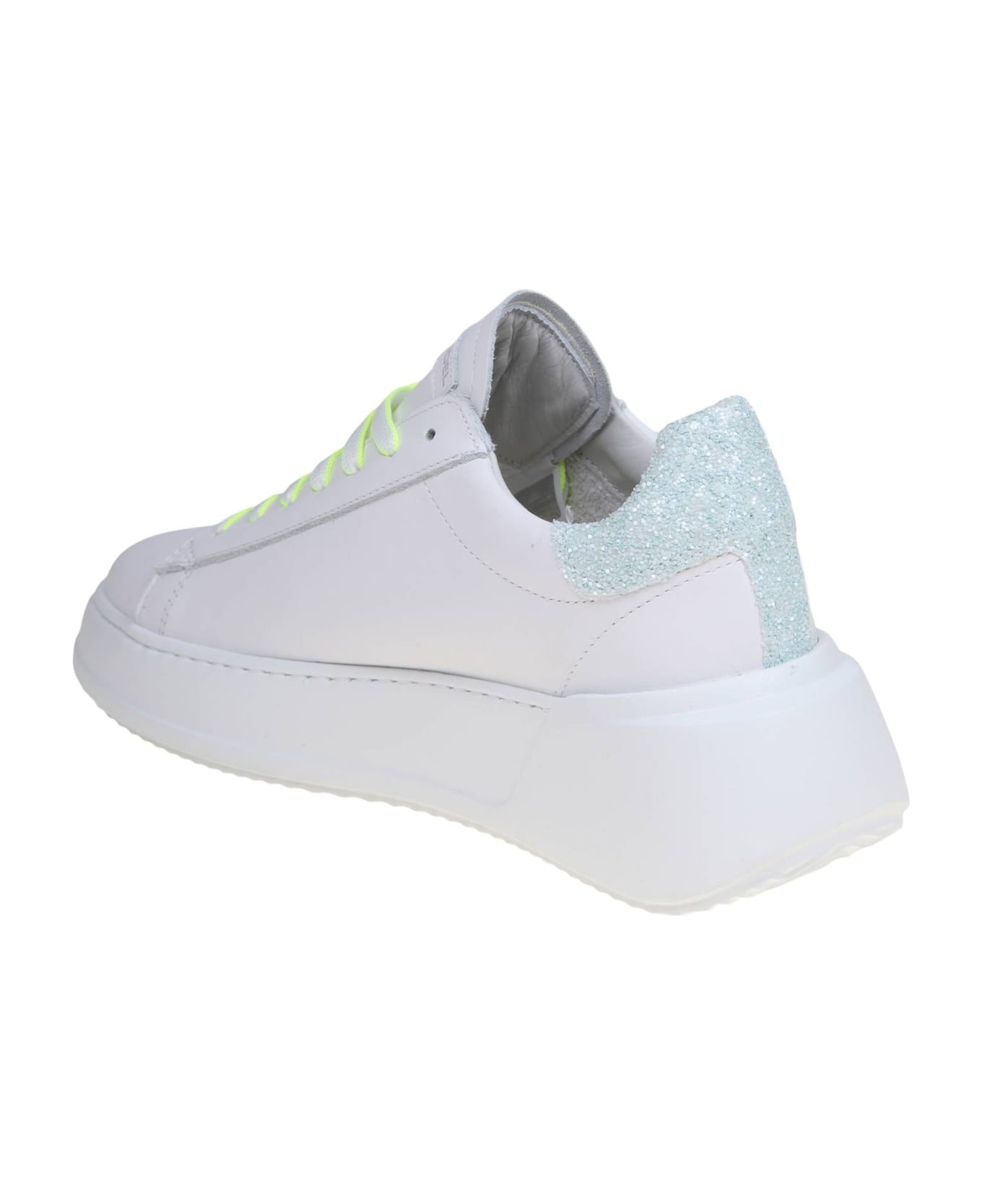 Philippe Model Tres Temple Low In White And Yellow Leather - Blanc/Jaune