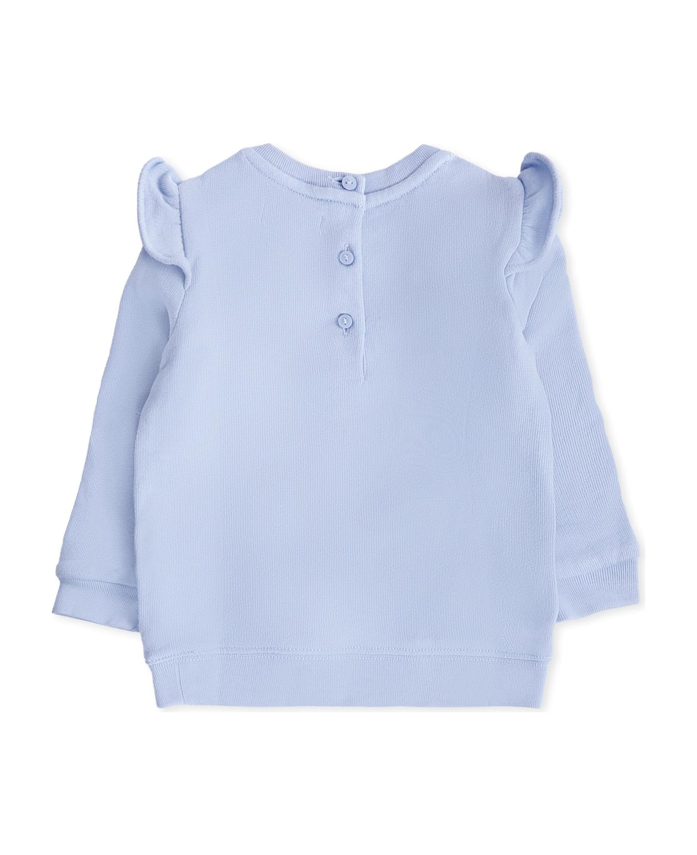 Ralph Lauren Light Blue Sweatshirt For Baby Girl With Polo Bear - Light Blue
