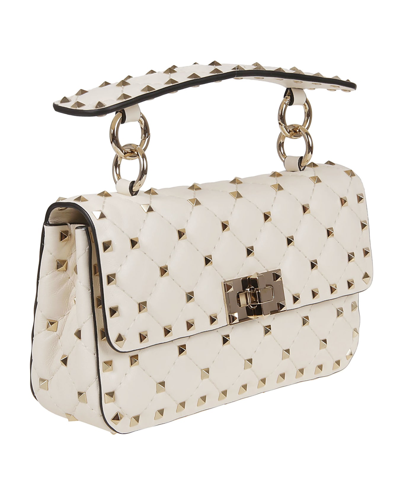 Valentino Garavani Small Shoulder Bag Rockstud Spike - White