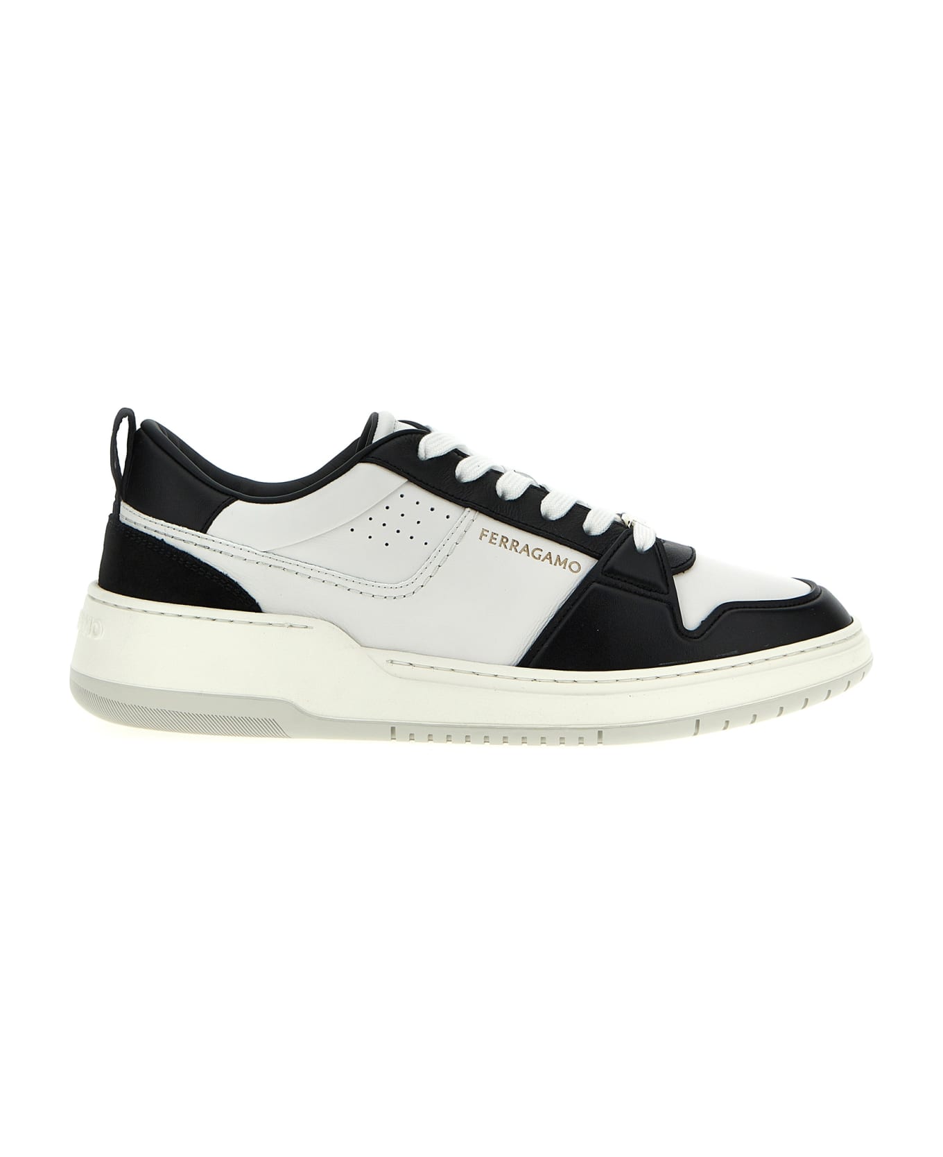 Ferragamo Two-tone Leather Sneakers - White/Black スニーカー