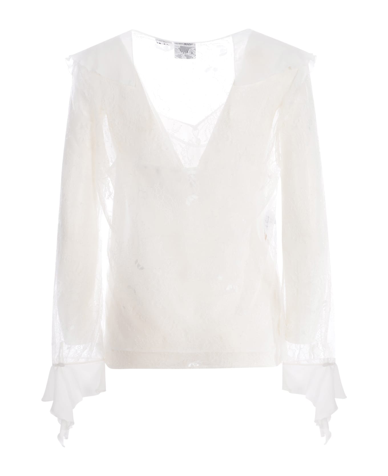 Pinko Shirt Pinko 'bahia' In Lace - Bianco