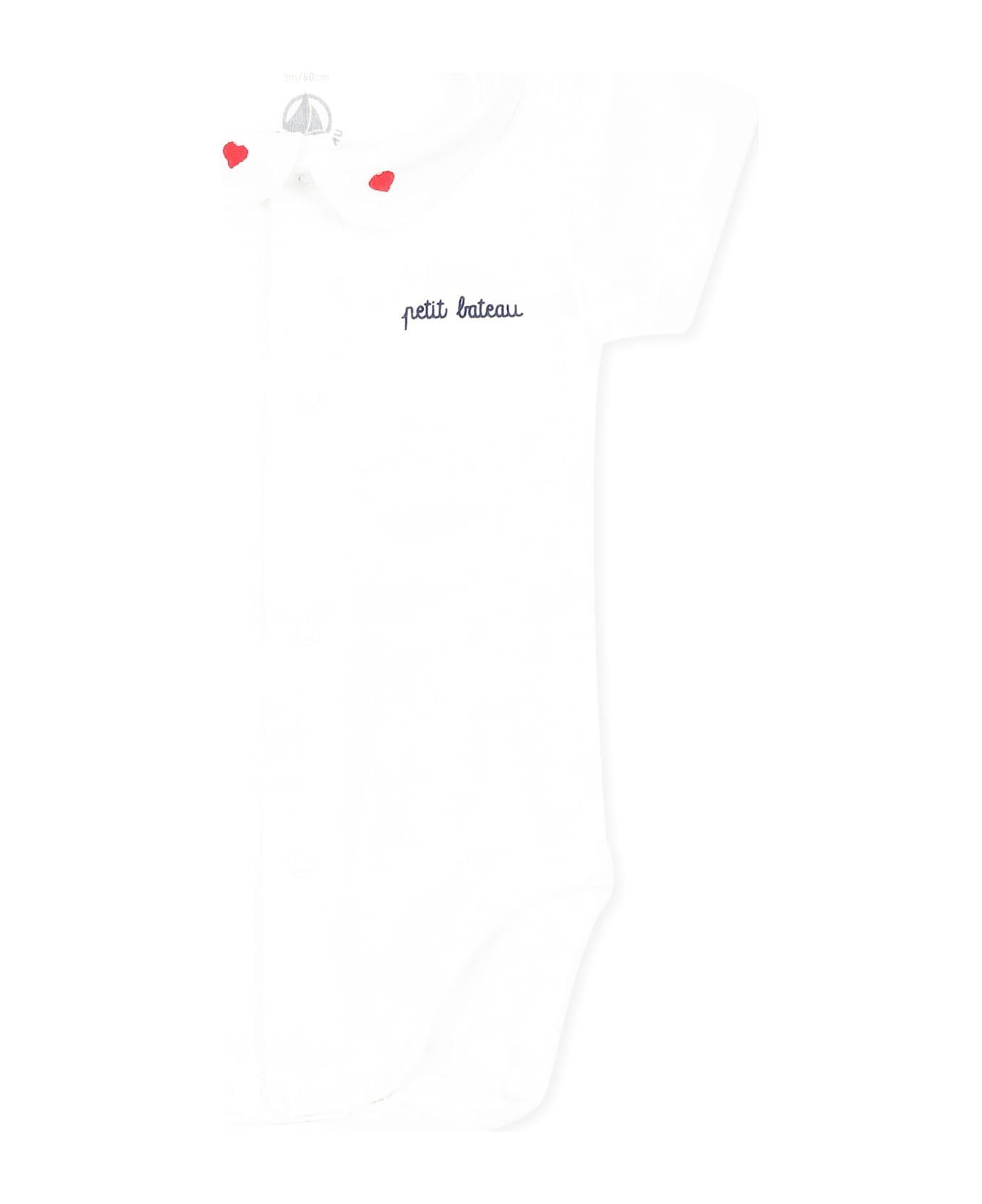 Petit Bateau White Body Set For Babykids With Hearts - White