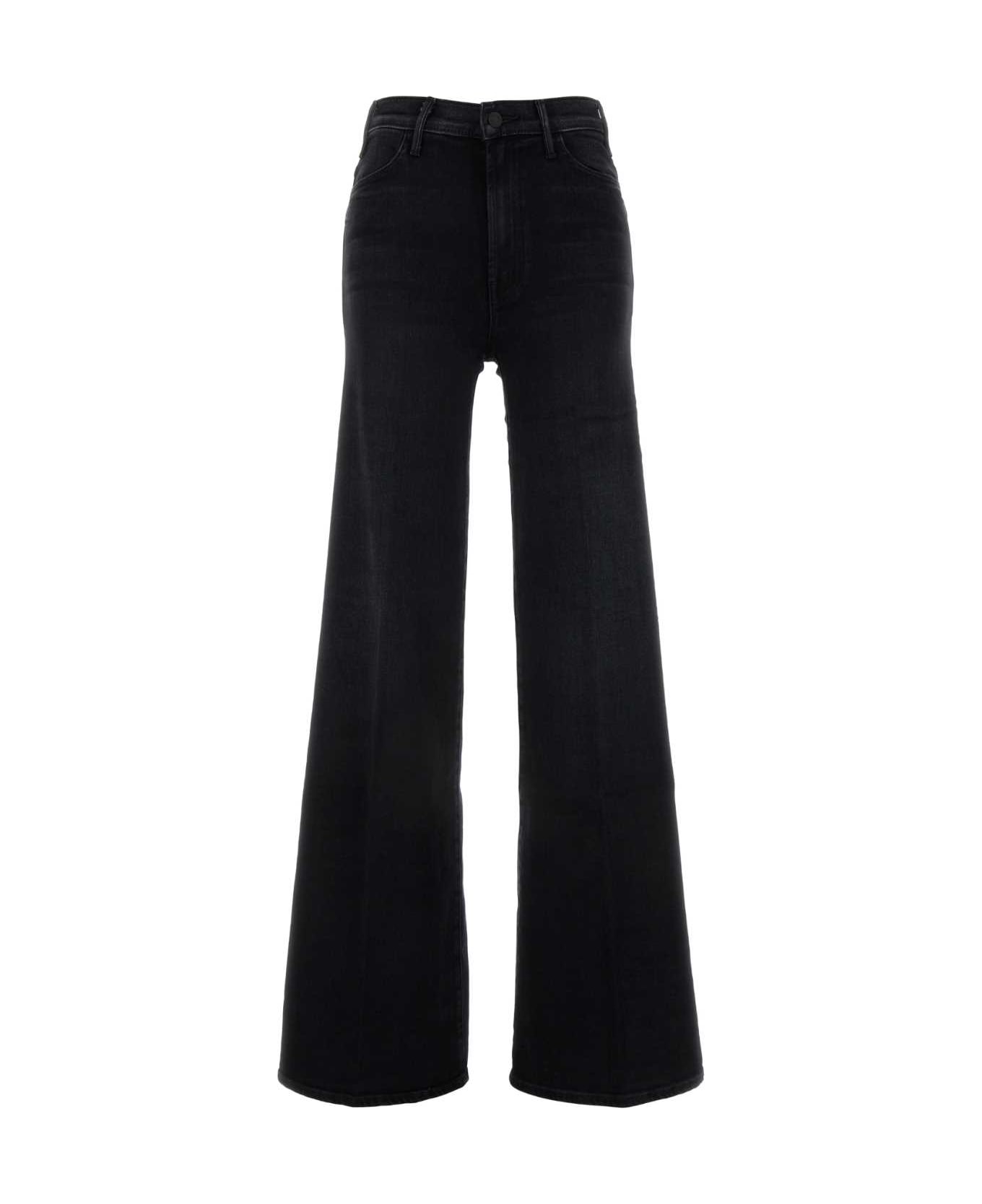 Mother Black Stretch Denim The Hustler Roller Heel Jeans - NERO
