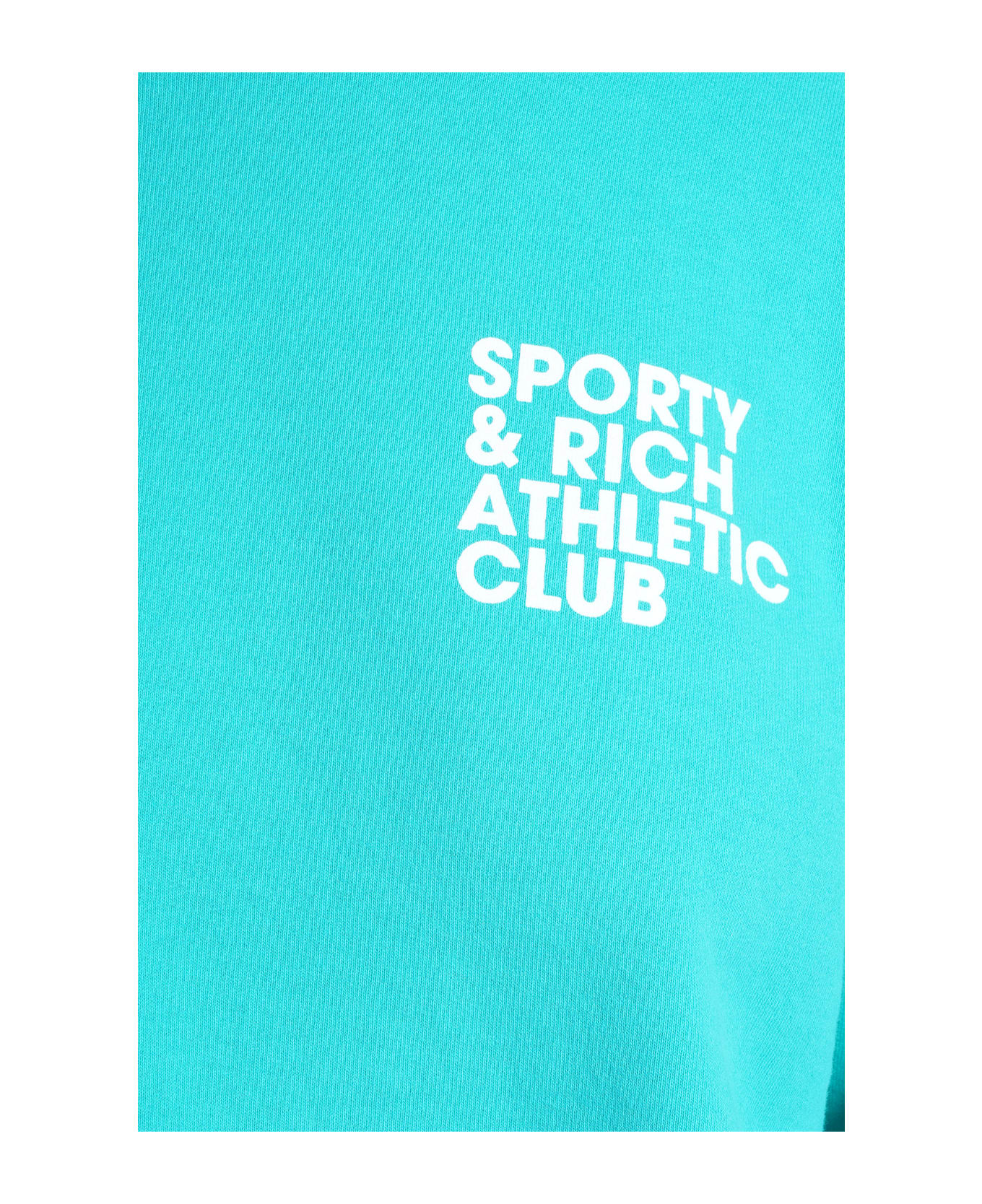 Sporty & Rich Sweatshirt In Cyan Cotton - cyan