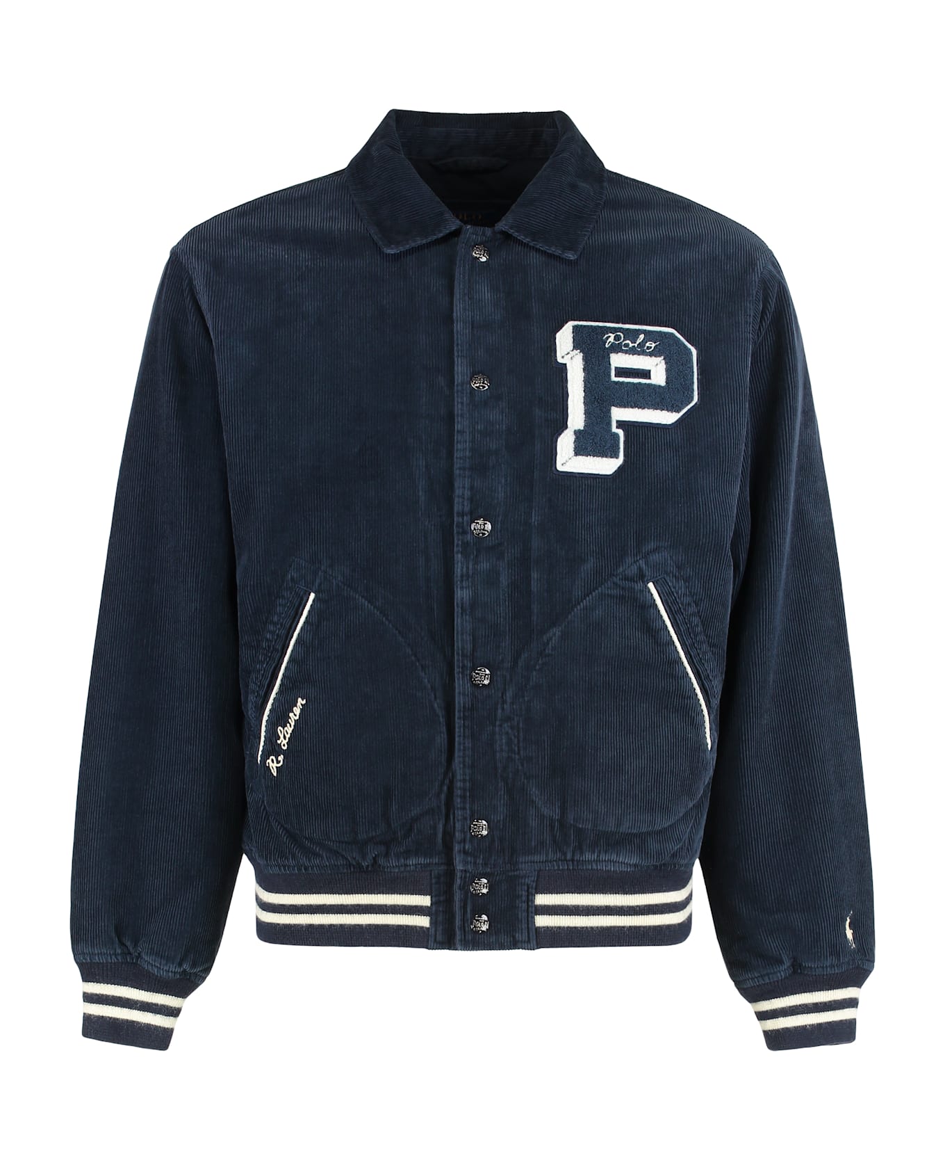 Ralph Lauren Varsity Jacket In Corduroy - AVIATOR NAVY