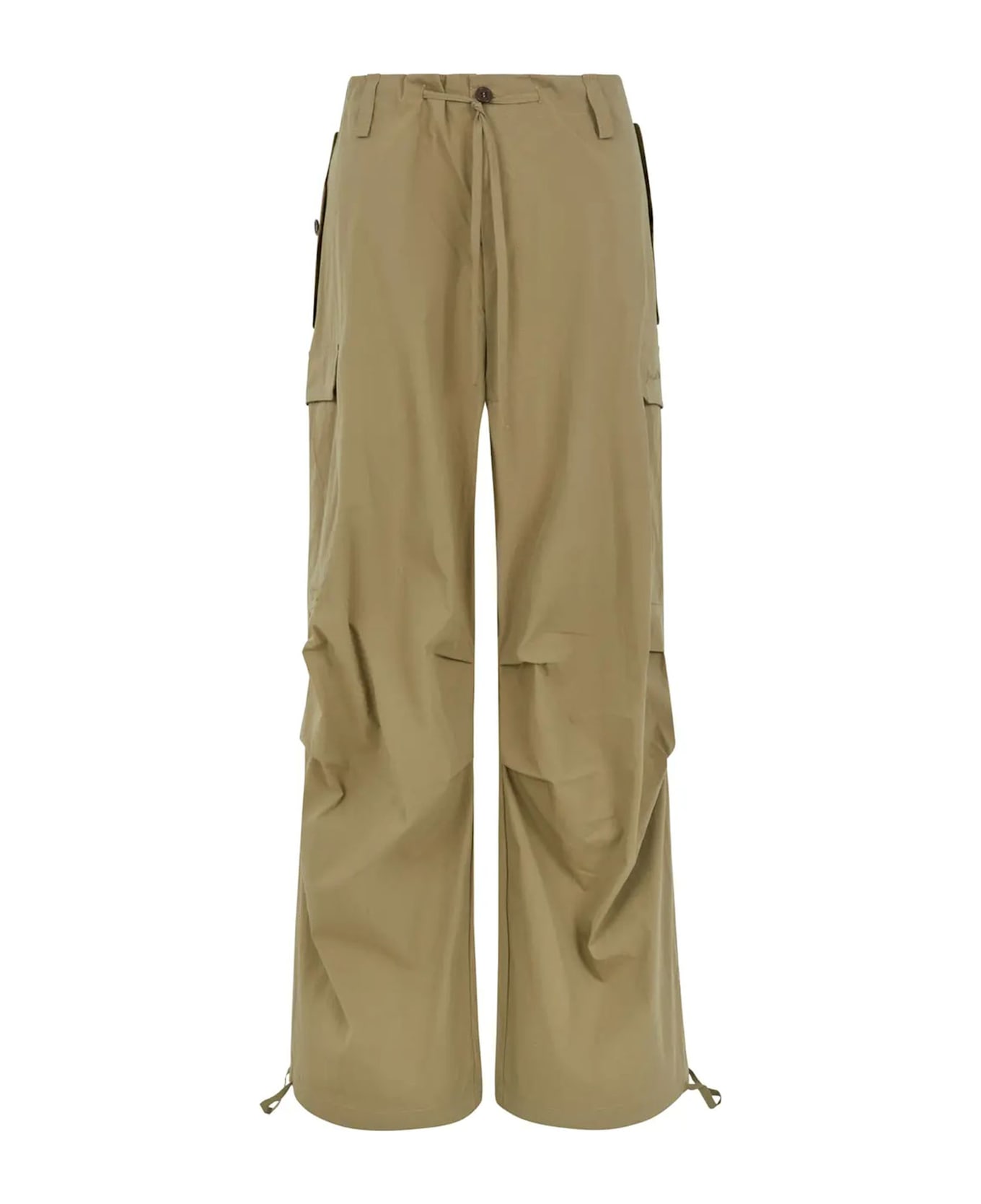 Parosh Beige Cotton Blend Cargo Pants - Kaki