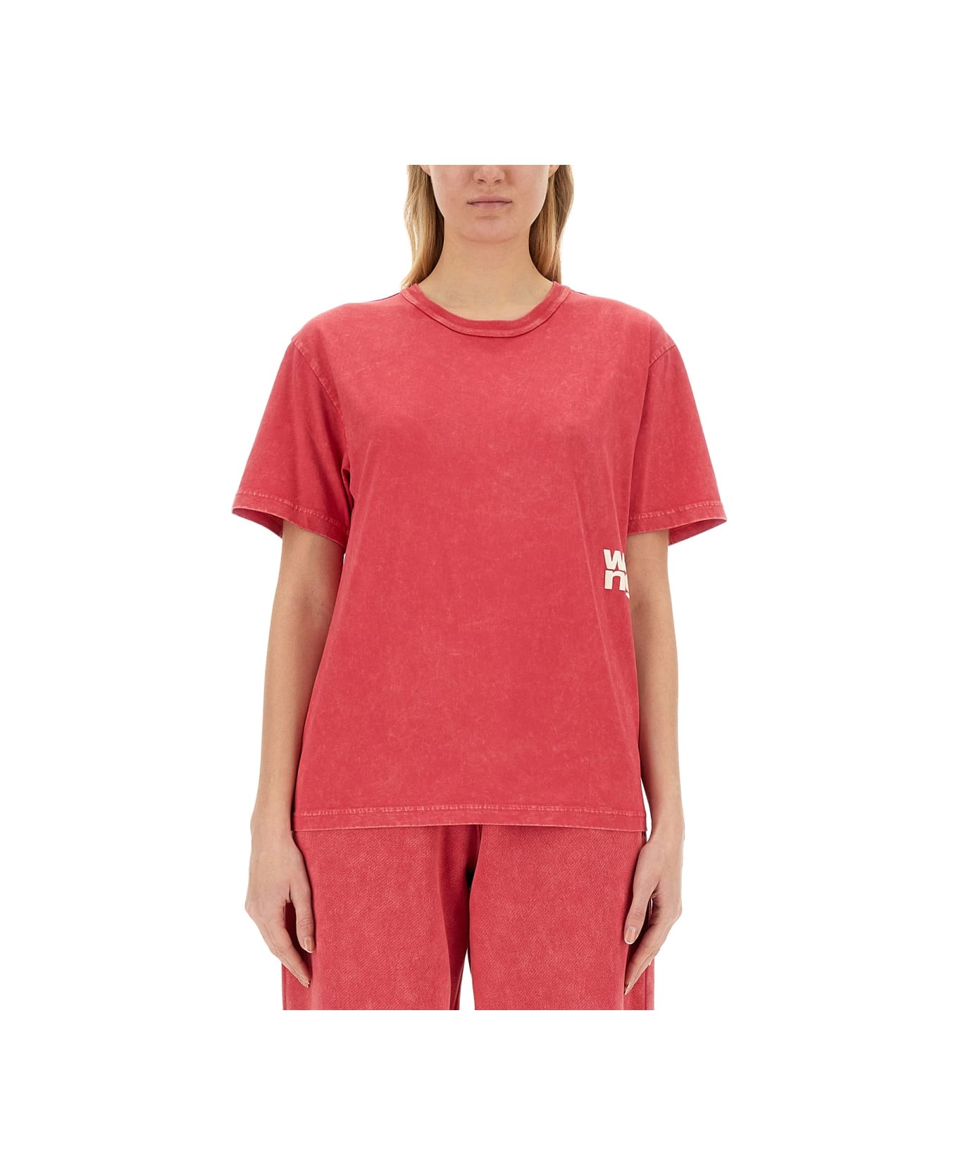 T by Alexander Wang T-shirt With Logo - PINK Tシャツ