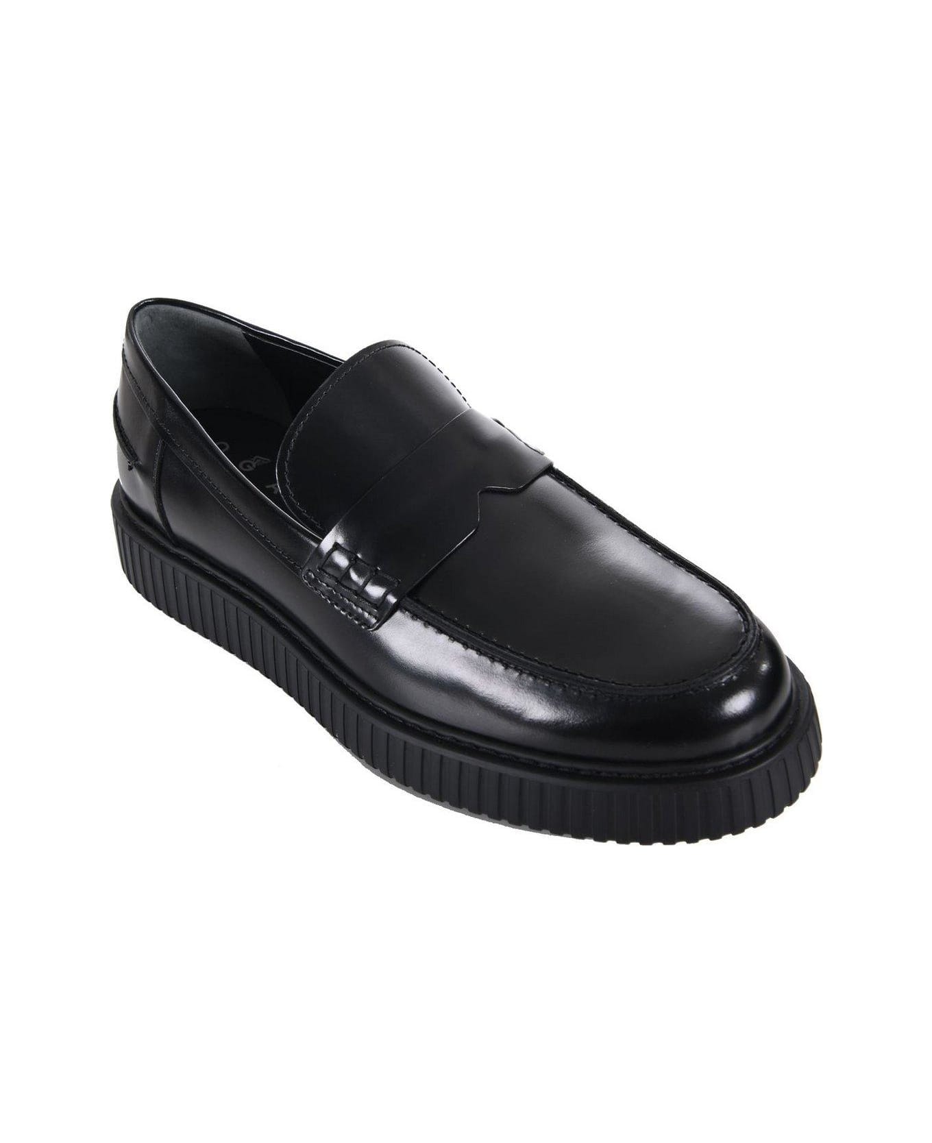 Hogan Front Mask Flat Shoes - Black