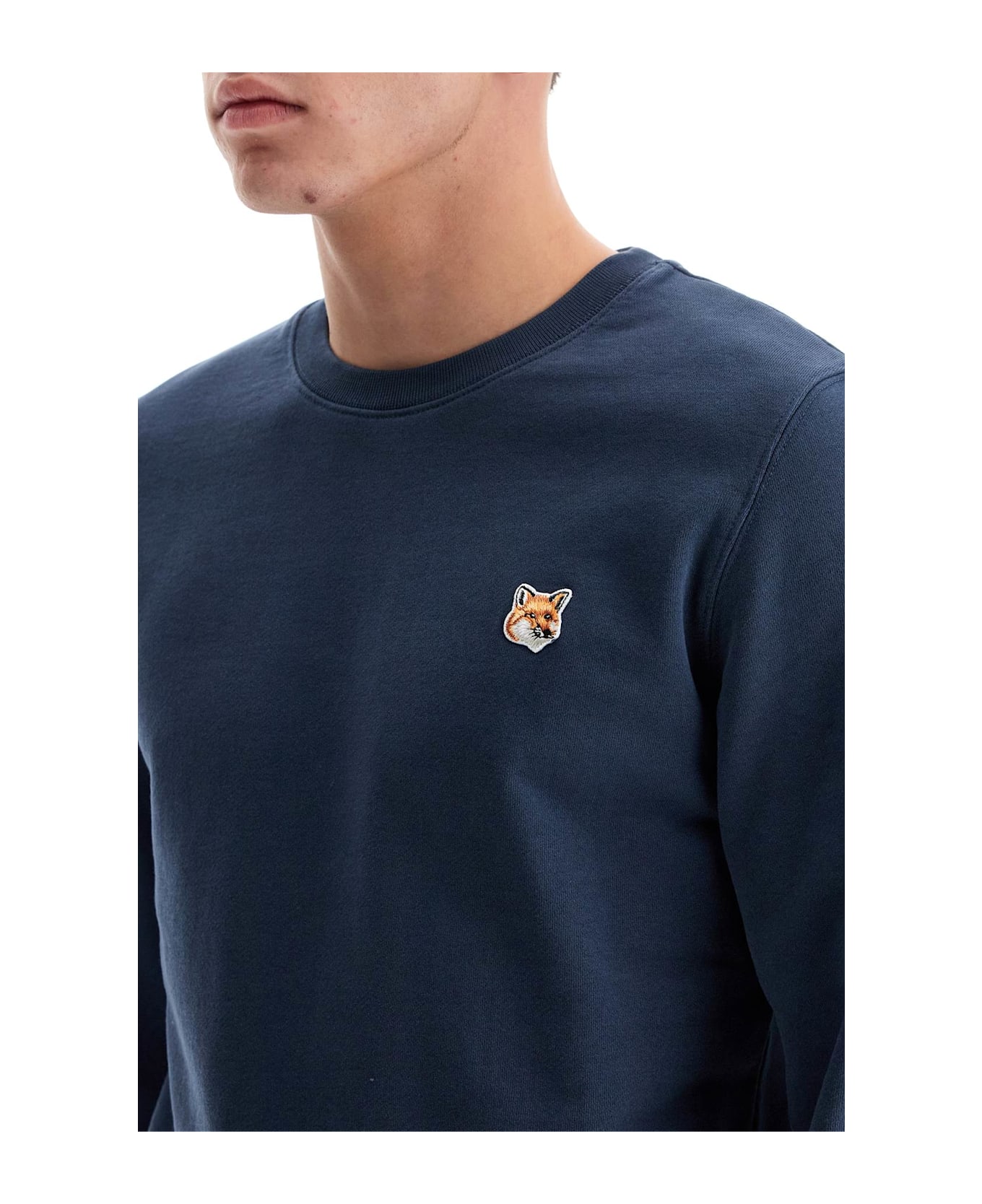 Maison Kitsuné Fox Head Regular Fit Sweatshirt - INK BLUE (Blue)