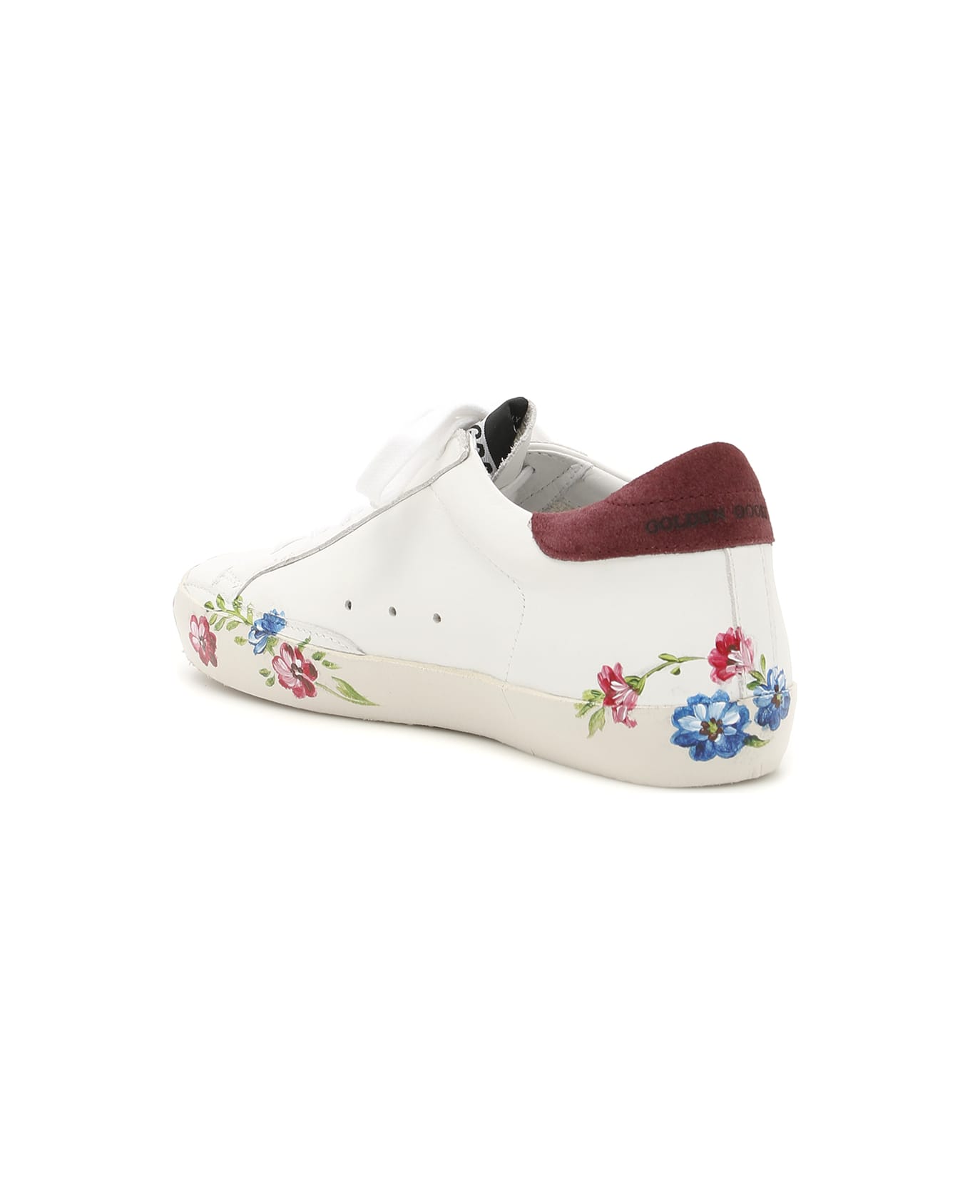 Golden Goose Superstar Sneakers - WHITE BORDEAUX PANTED SOLE|Bianco
