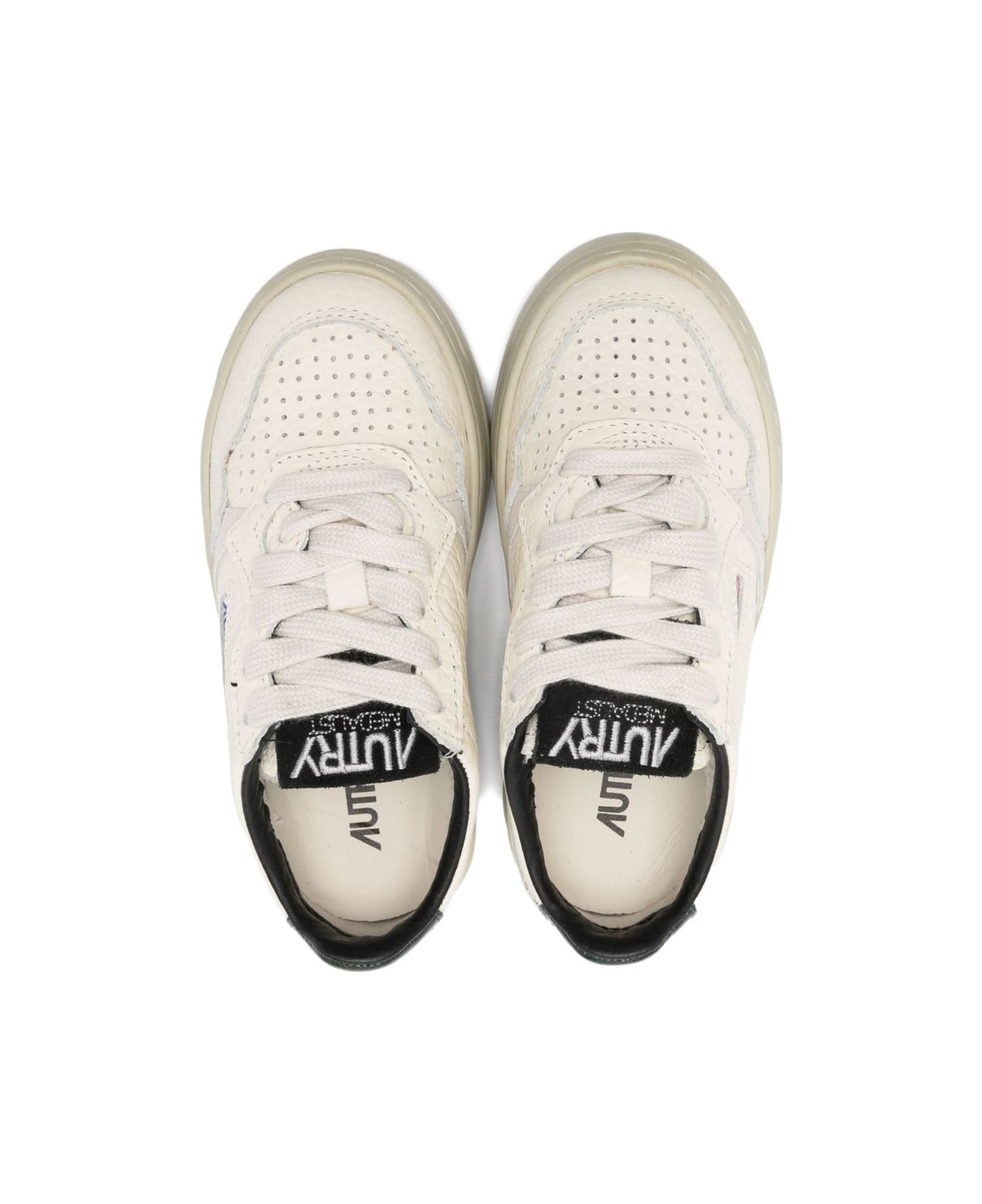 Autry Kids Perforated Leather Sneakers - White