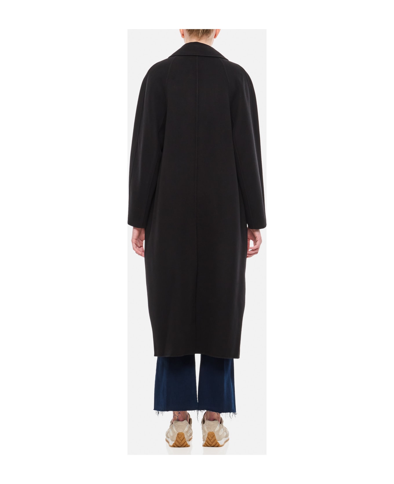 'S Max Mara Capi Double Breasted Oversize Coat - Black