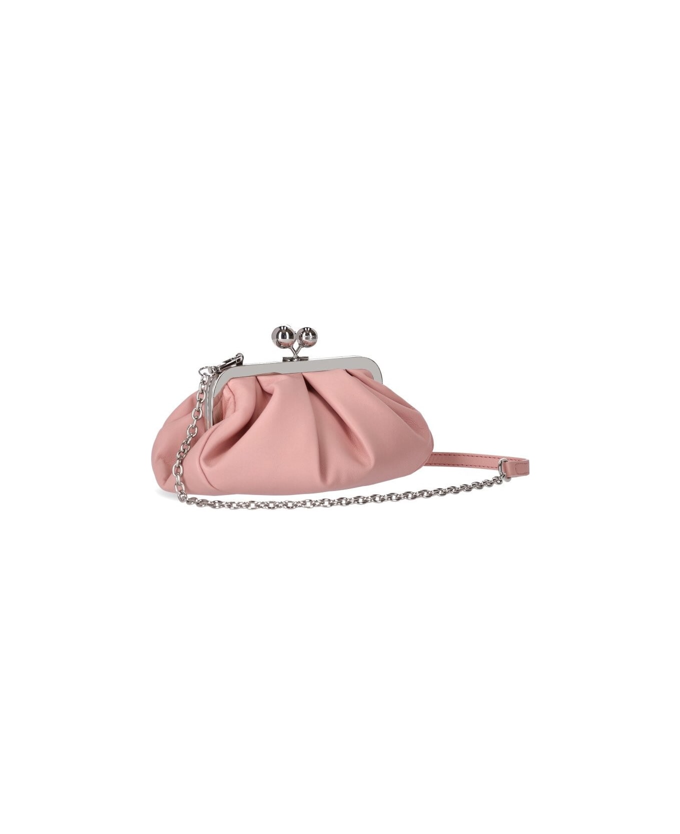 Elisabetta Franchi Nude Monogram Clutch Bag in Pink