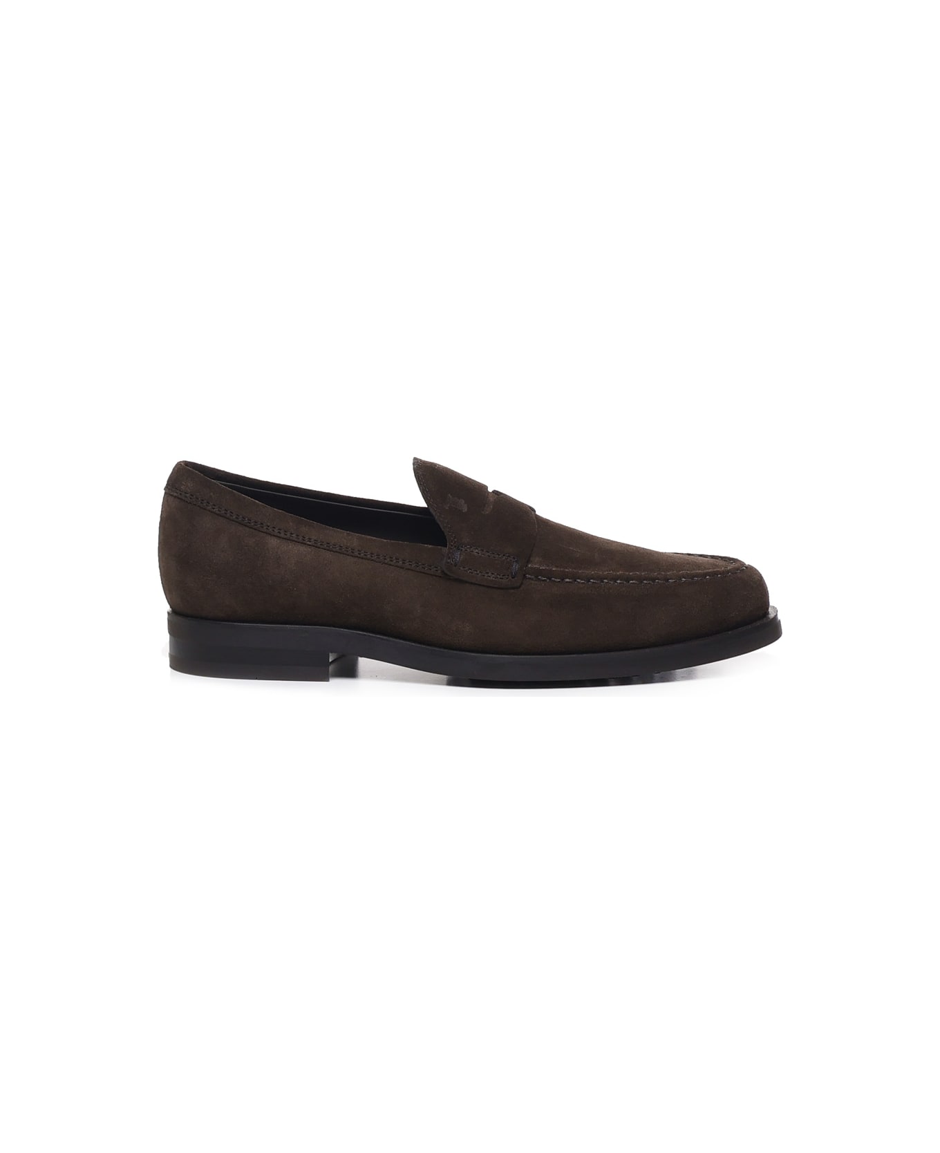 Tod's Brown Suede Loafers - DARK BROWN