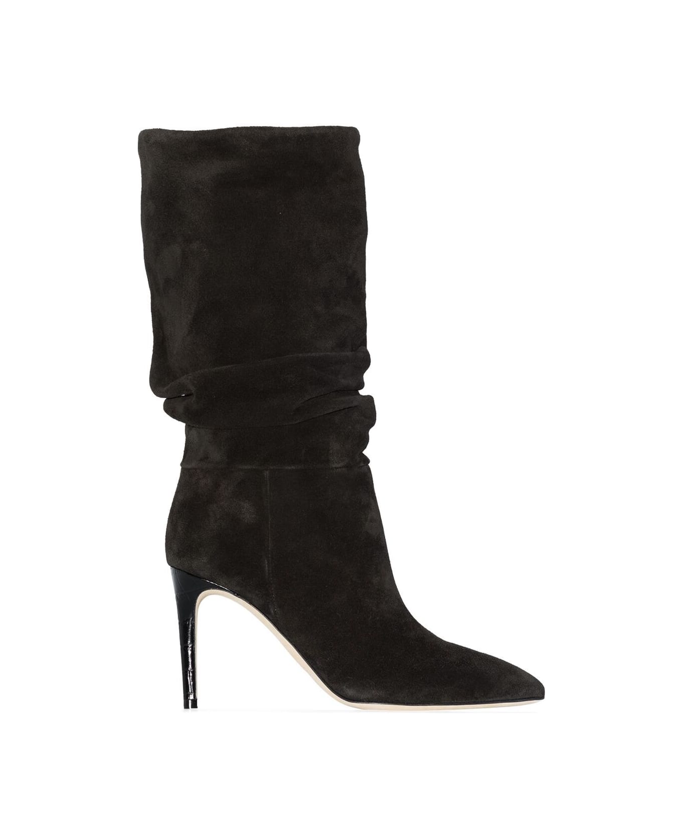 Paris Texas Black Slouchy Pointed Boots With Stiletto Heel In Suede Woman - Black