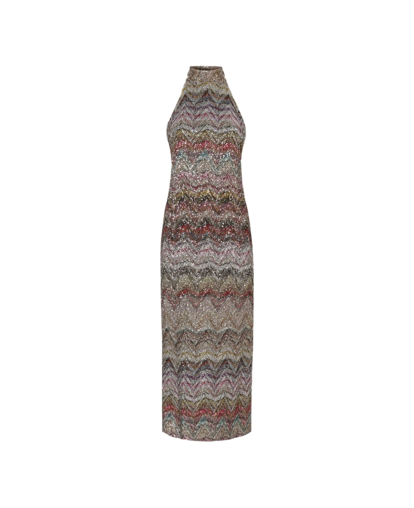 Missoni High-neck Long Dress - LIGHT MULTIC TONES