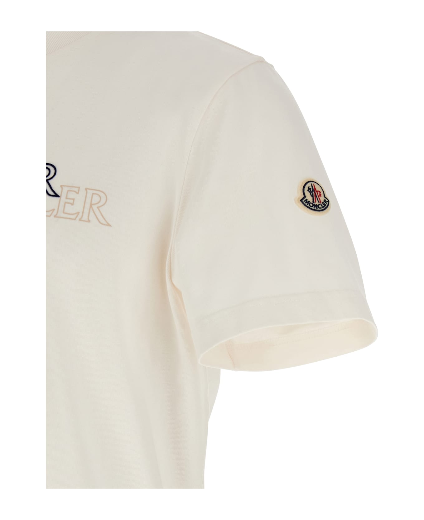 Moncler Flocked Logo T-shirt - White