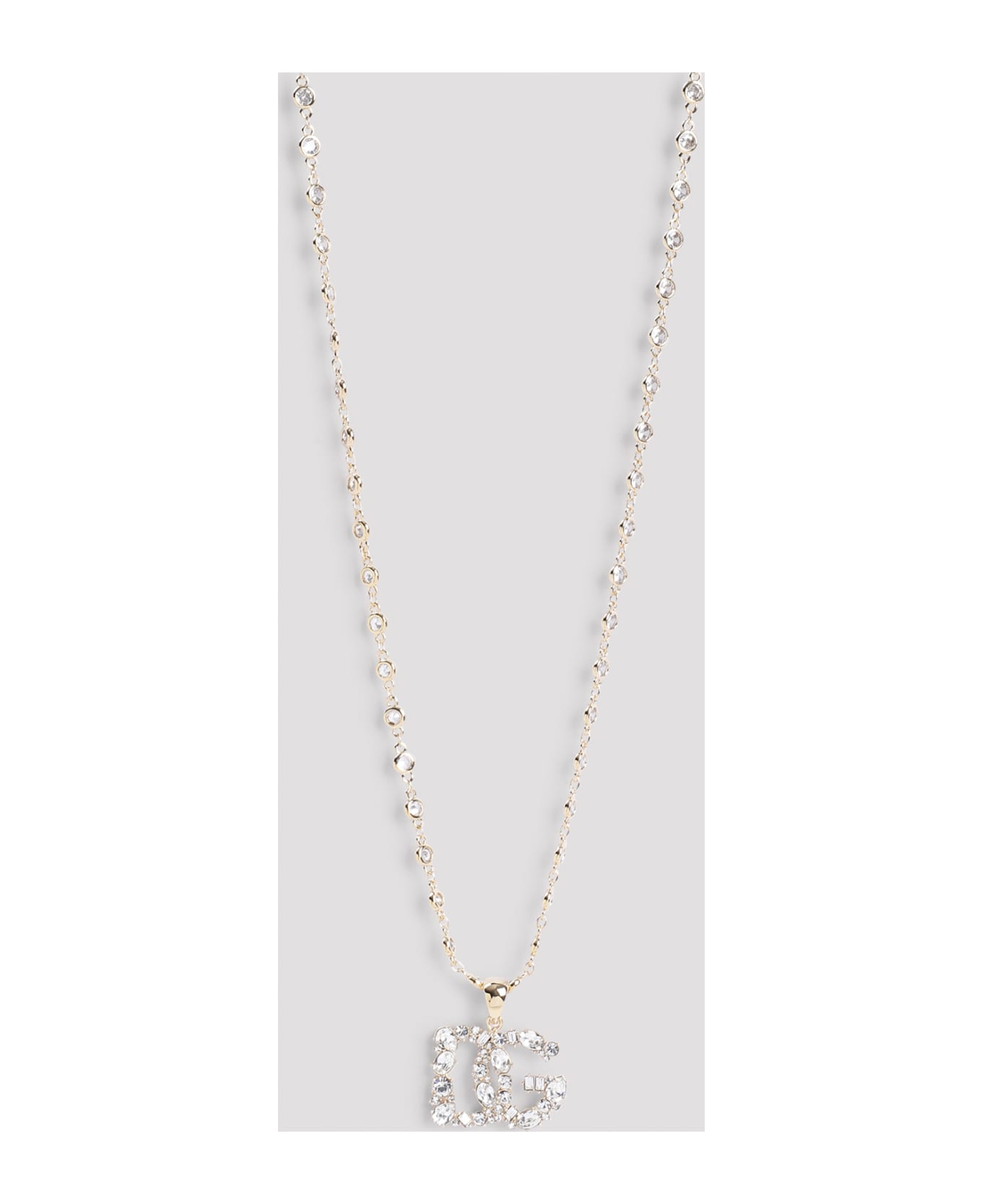 Dolce & Gabbana Logo Strass Necklace - Oro ネックレス