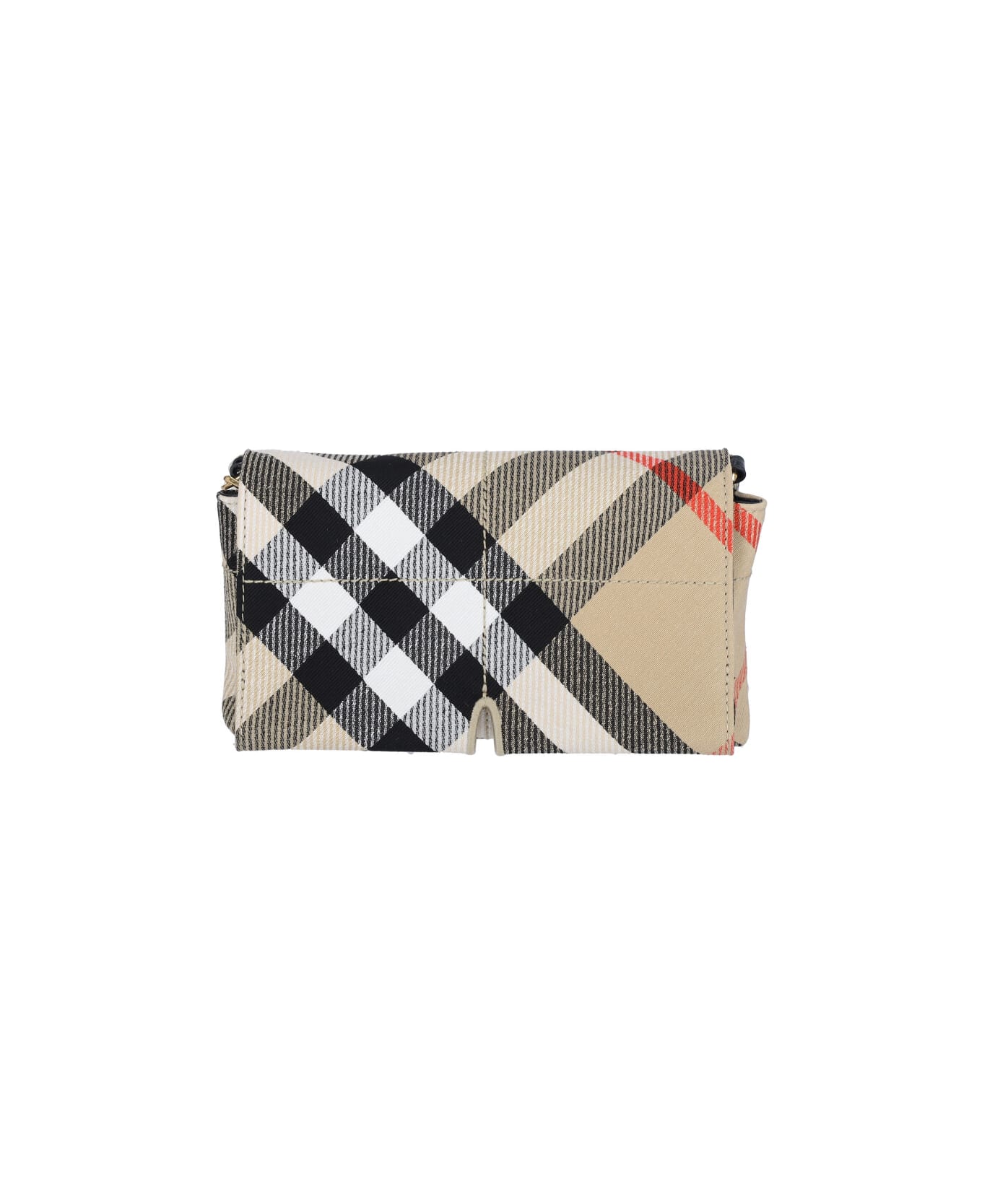 Burberry 
check
 Crossbody Bag In Beige Polyester Blend - Beige