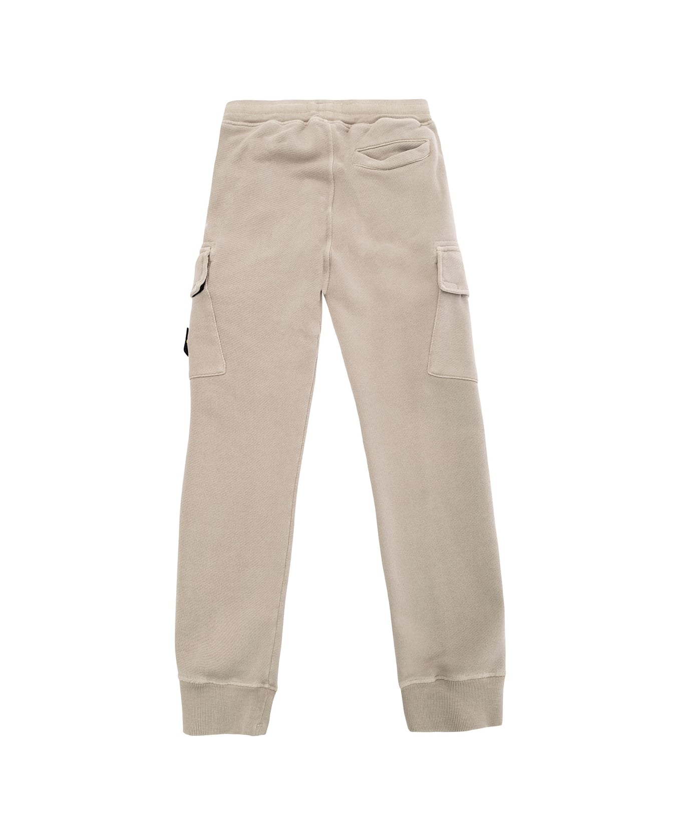 Stone Island Junior Gray Pants With Removable Compass Logo On The Leg In Cotton Boy - Grey