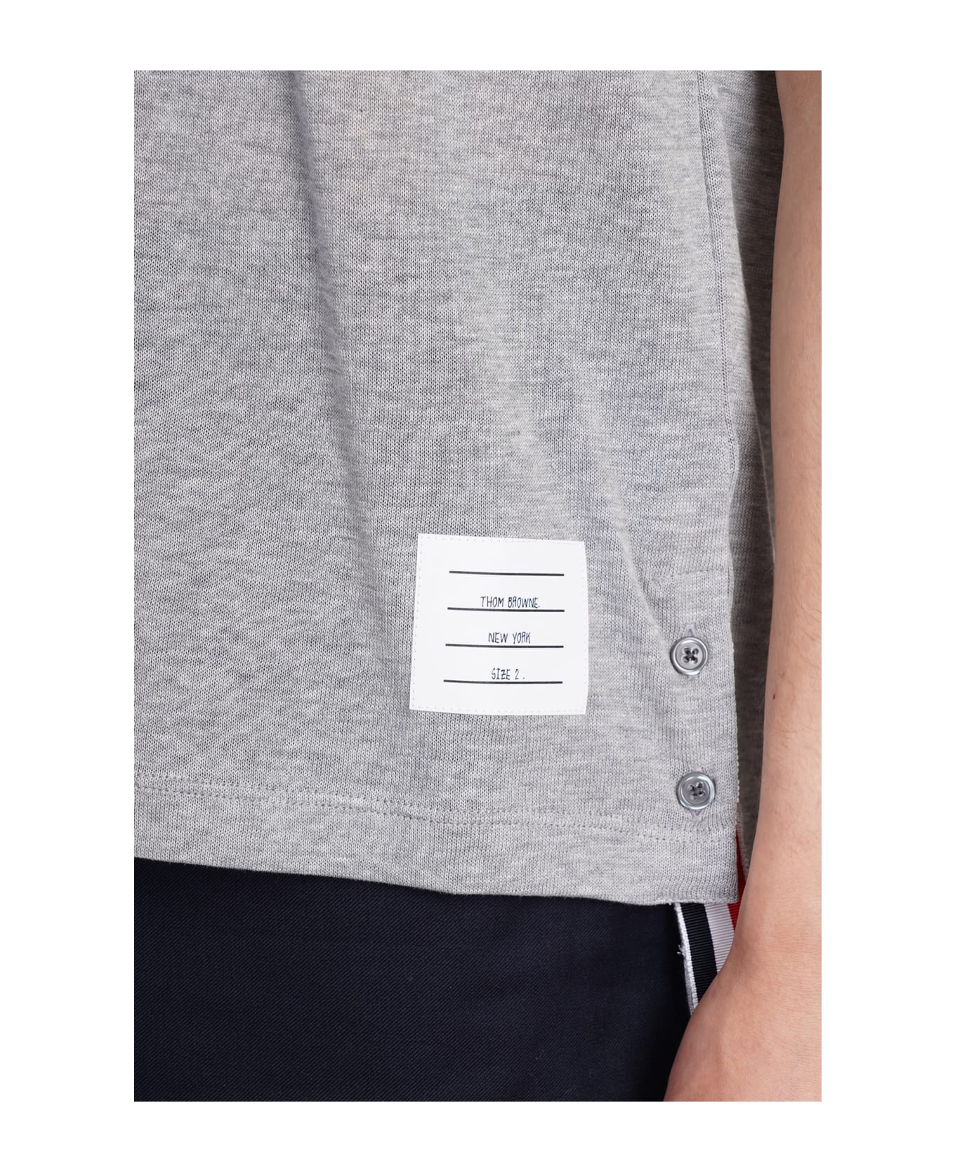Thom Browne Polo In Grey Cotton - grey