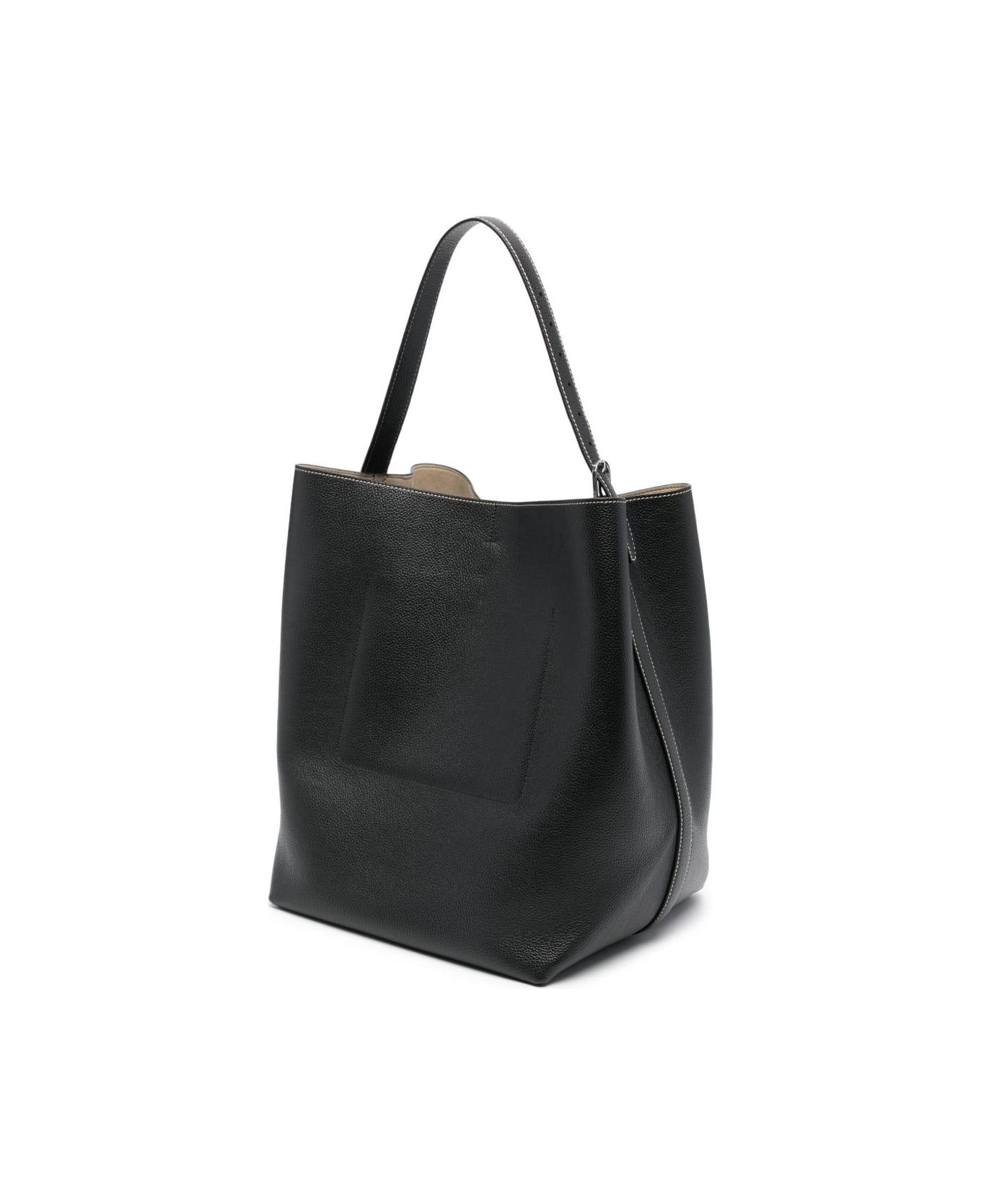 Totême Leather Belted Tote Bag - Black