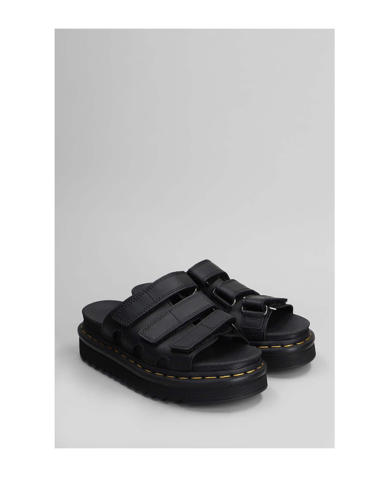 Dr. Martens Raine Slide Slipper-mule In Black Leather - black