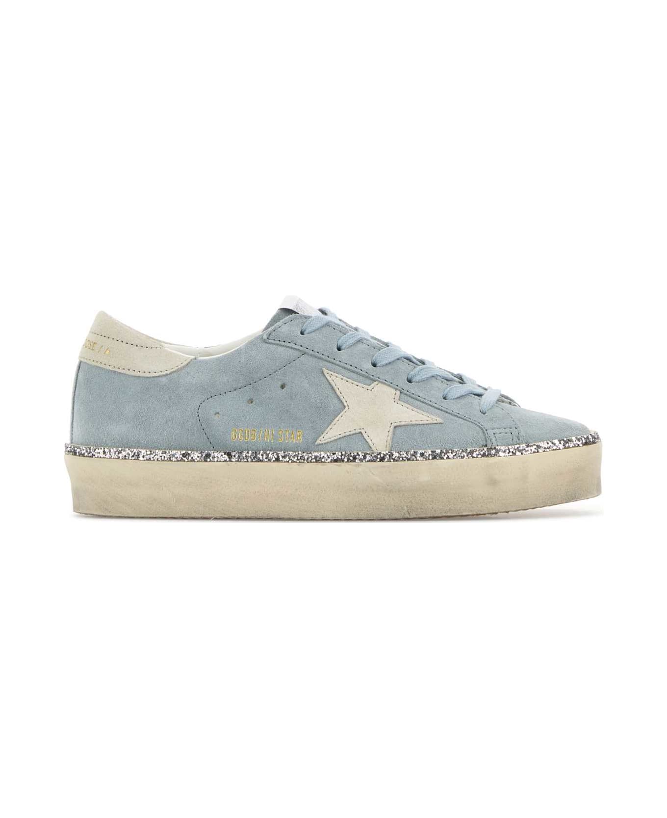 Golden Goose Light-blue Suede Hi Star Classic Sneakers - QUARRYLIGHTGREY