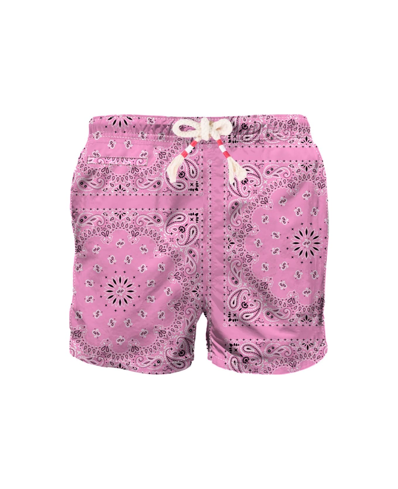 MC2 Saint Barth Man Swim Shorts With Pink Bandanna Print - PINK